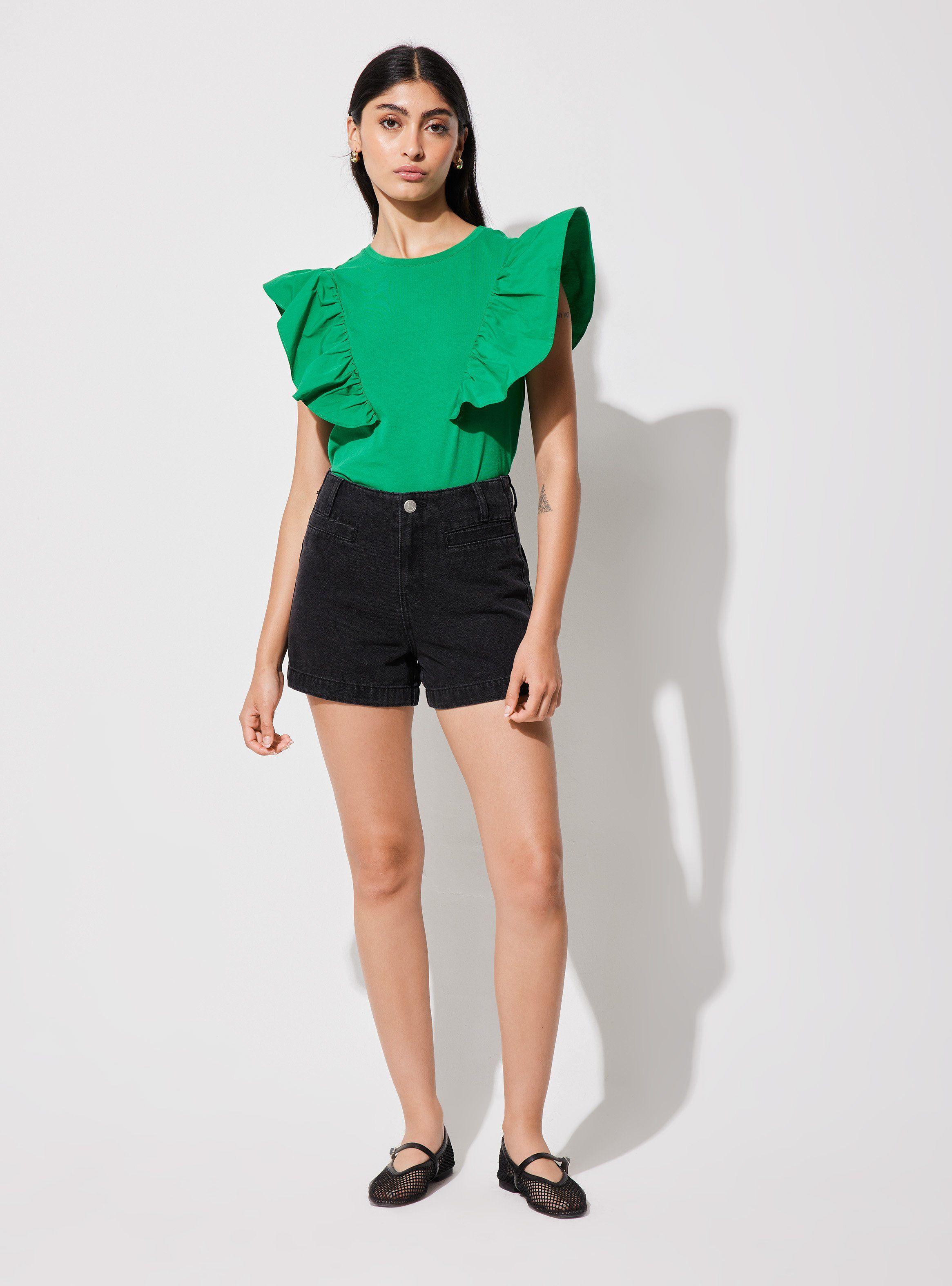 Short Denim con Bolsillo de Ojal-4
