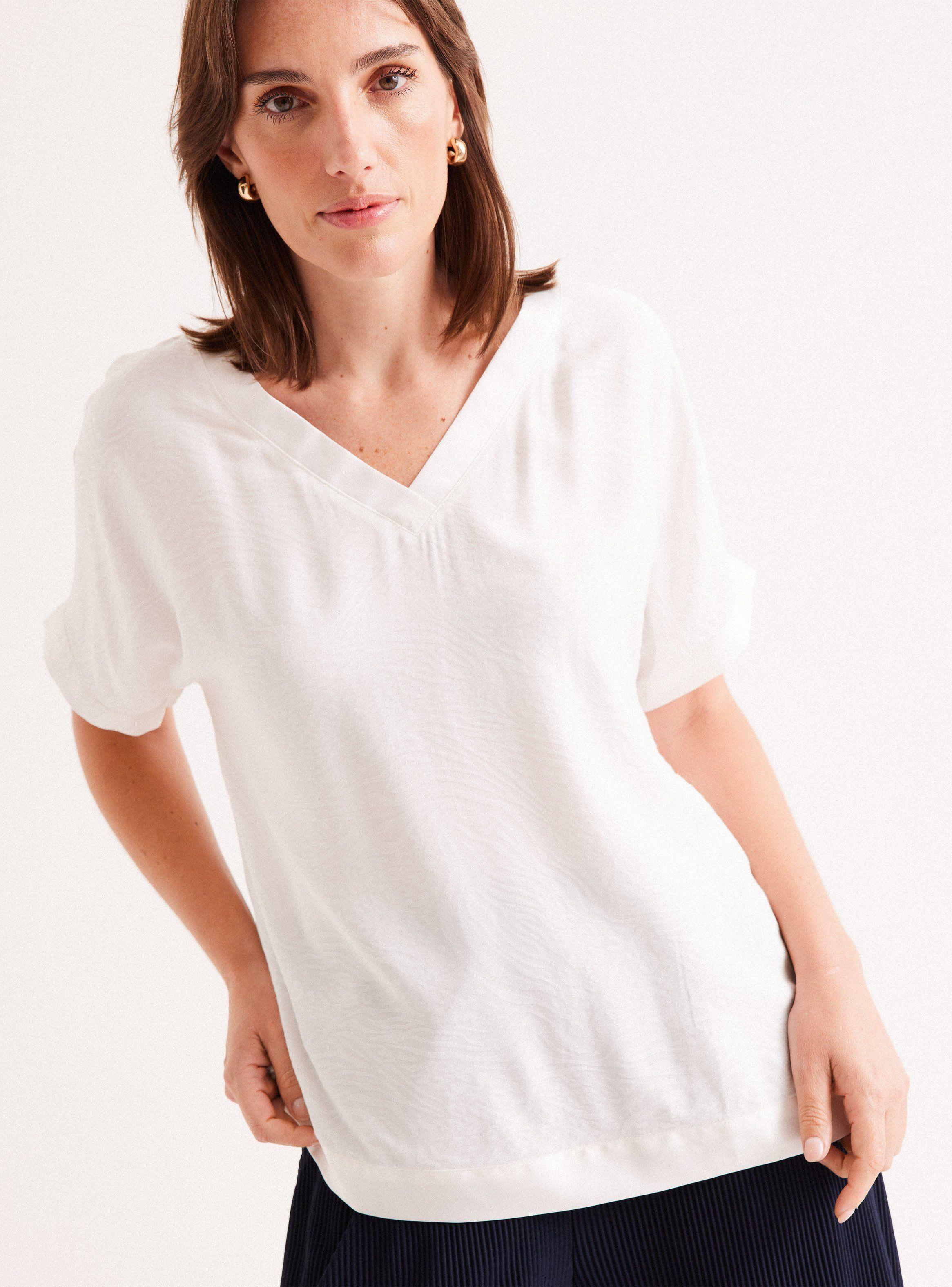 Blusa Manga Kimono Escote en V-2