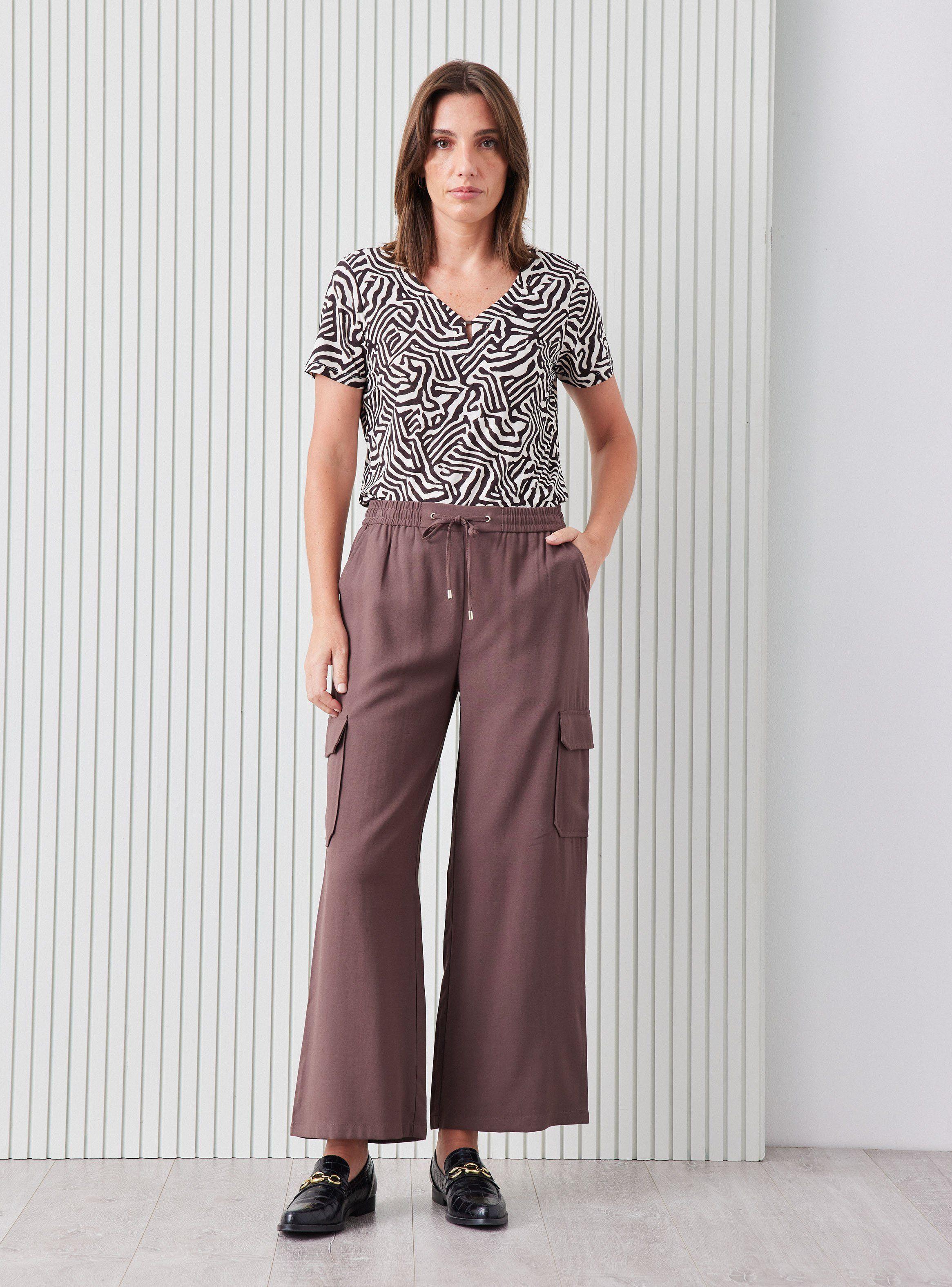 Pantalón Cargo Cintura Elástica y Cordón de Ajuste-4