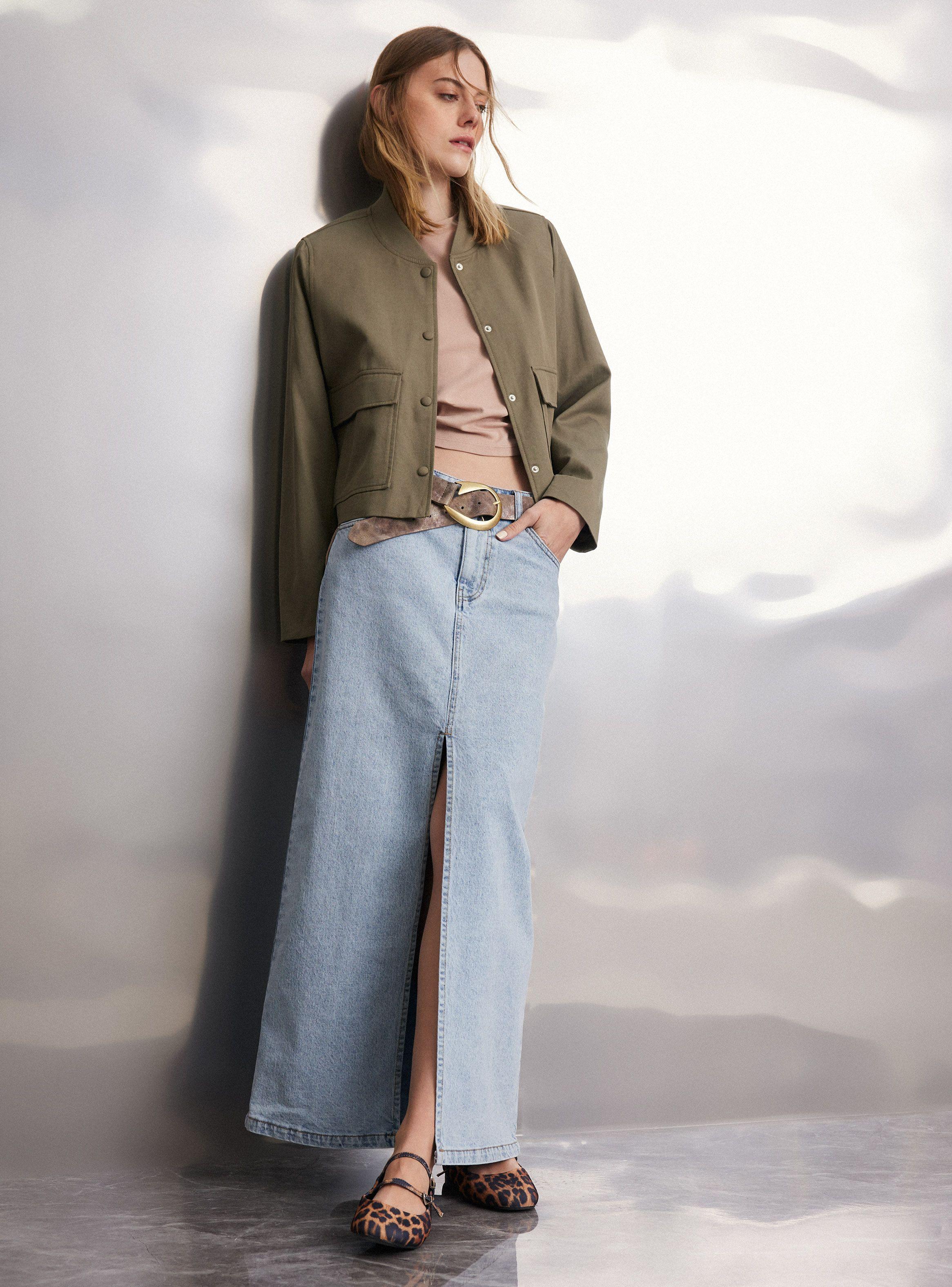 Chaqueta Bomber con Bolsillos Utilitarios-4