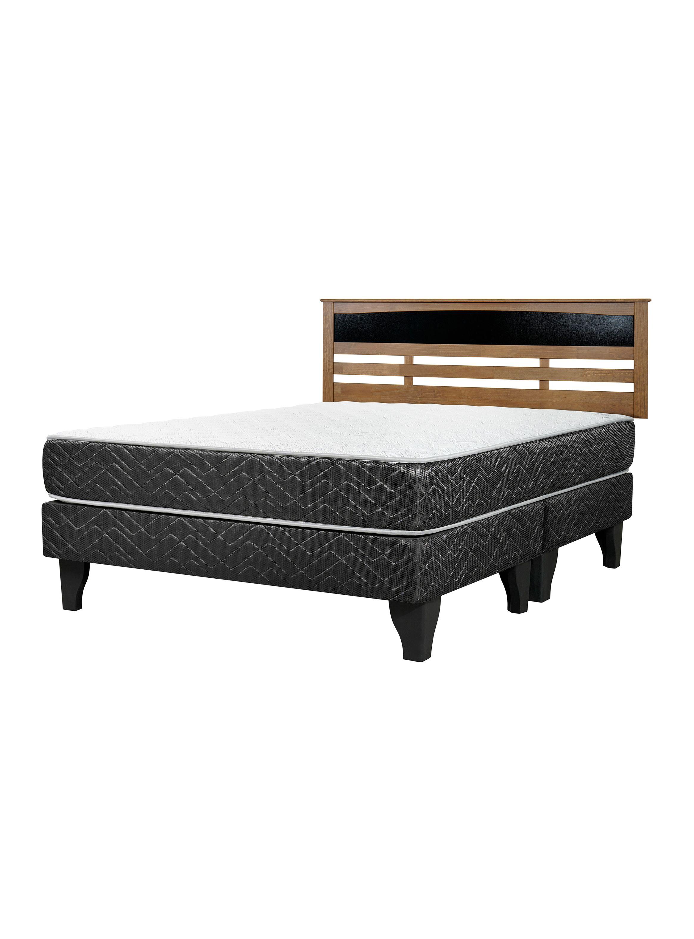 Cama Europea New Mega 2 Plazas Base Dividida + Respaldo Madrid-0