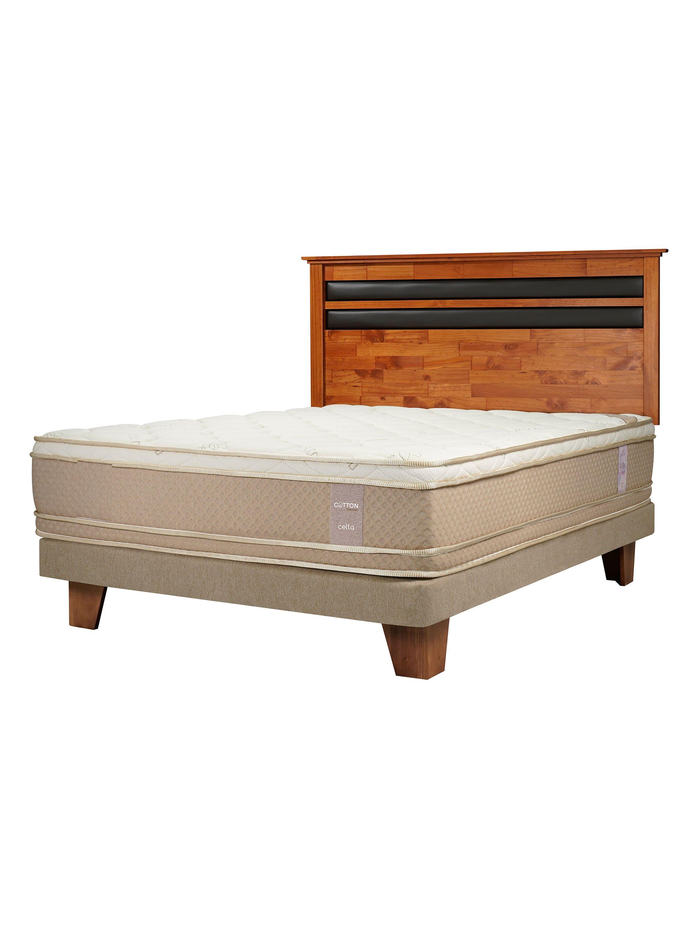 Cama Europea Cotton Organic 2 Plazas + Respaldo Mallorca-0