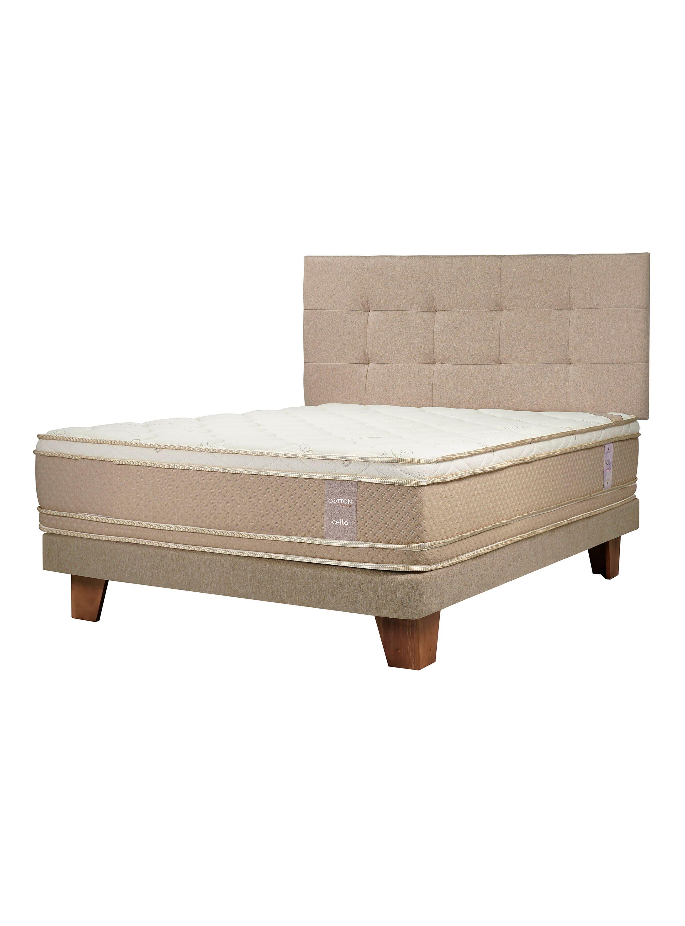 Cama Europea Cotton Organic 2 Plazas + Respaldo Aragón-0