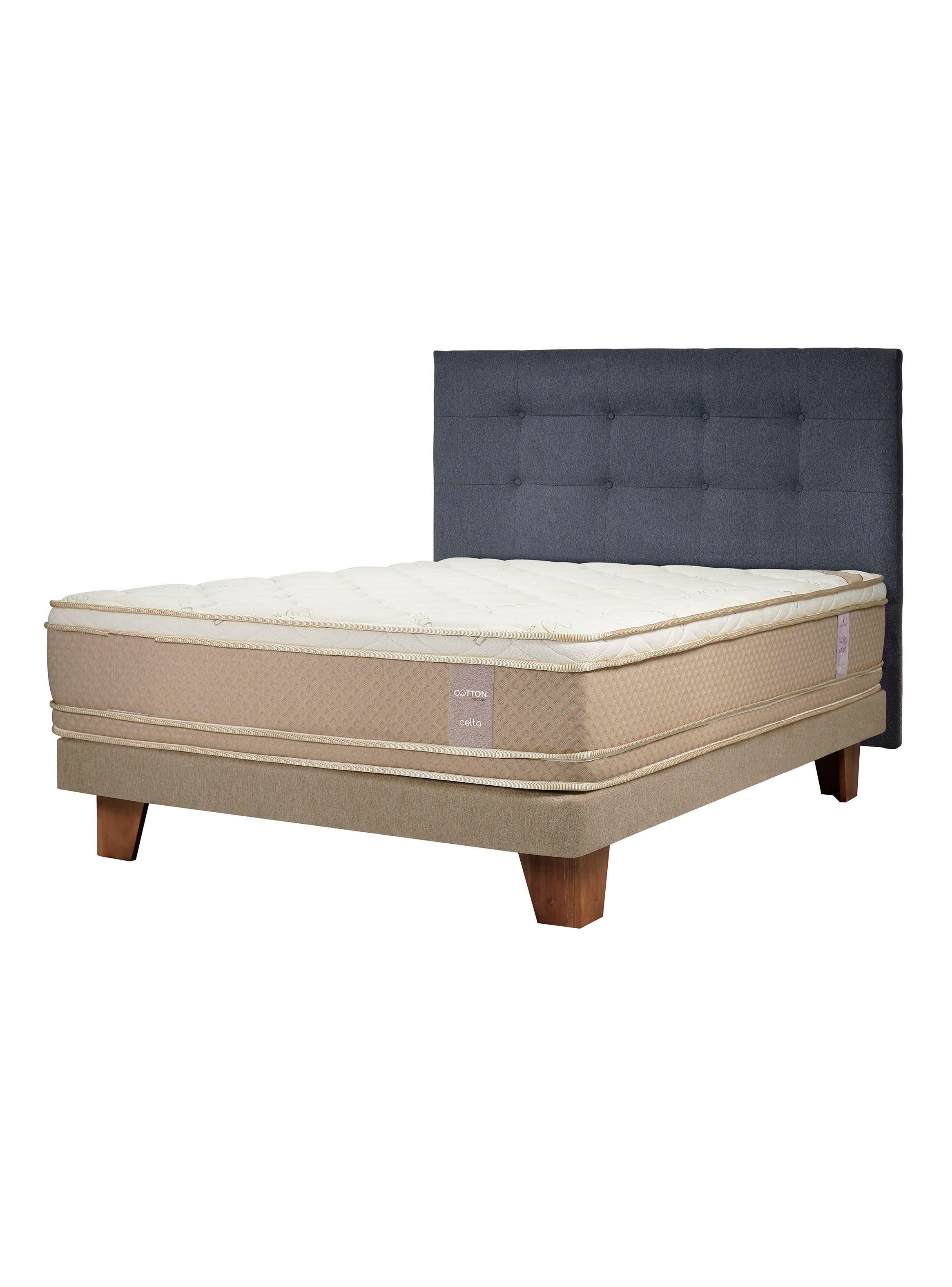 Cama Europea Cotton Organic 2 Plazas + Respaldo Piamonte-0