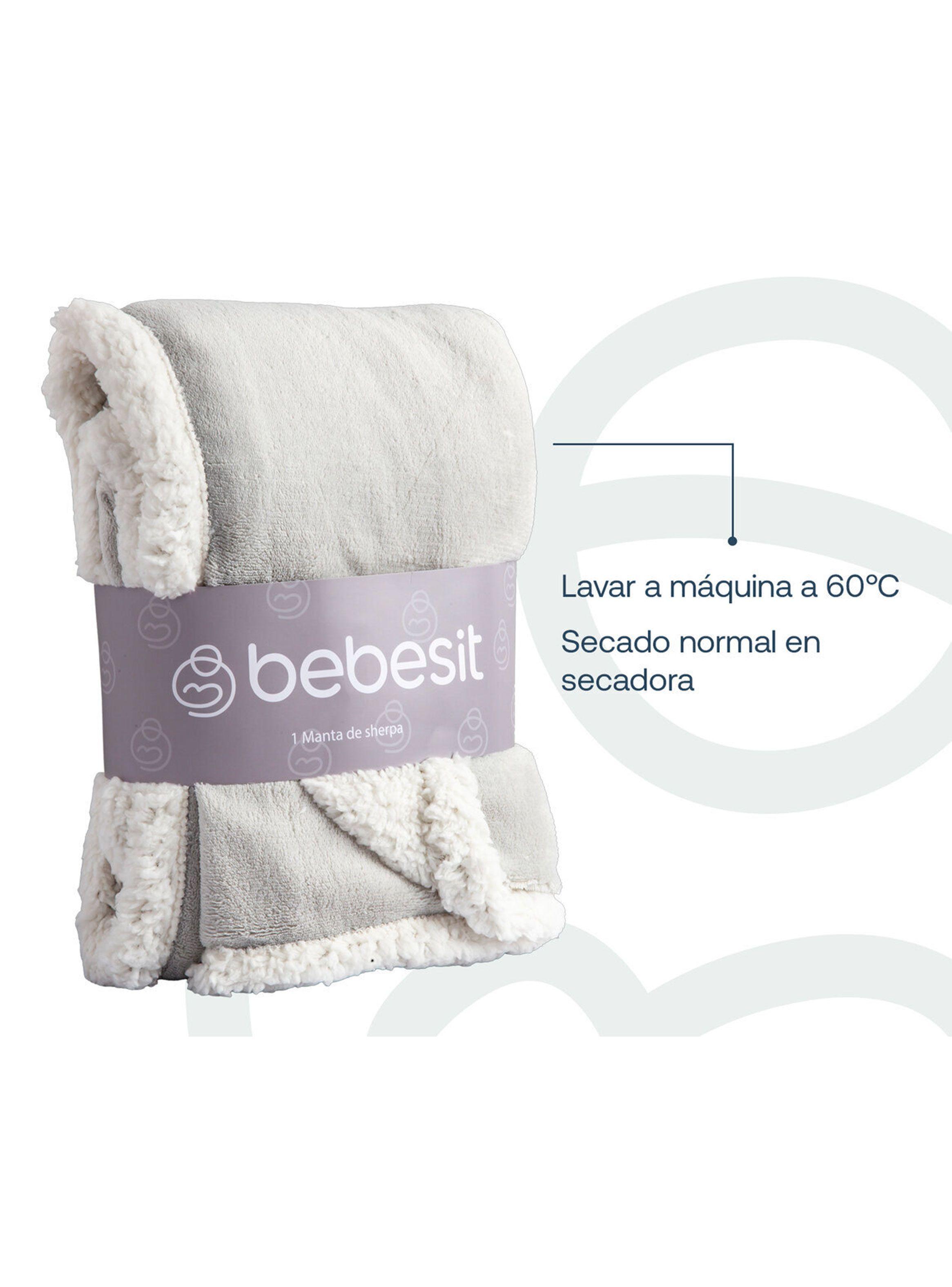 Manta de Sherpa Gris Bebesit-2