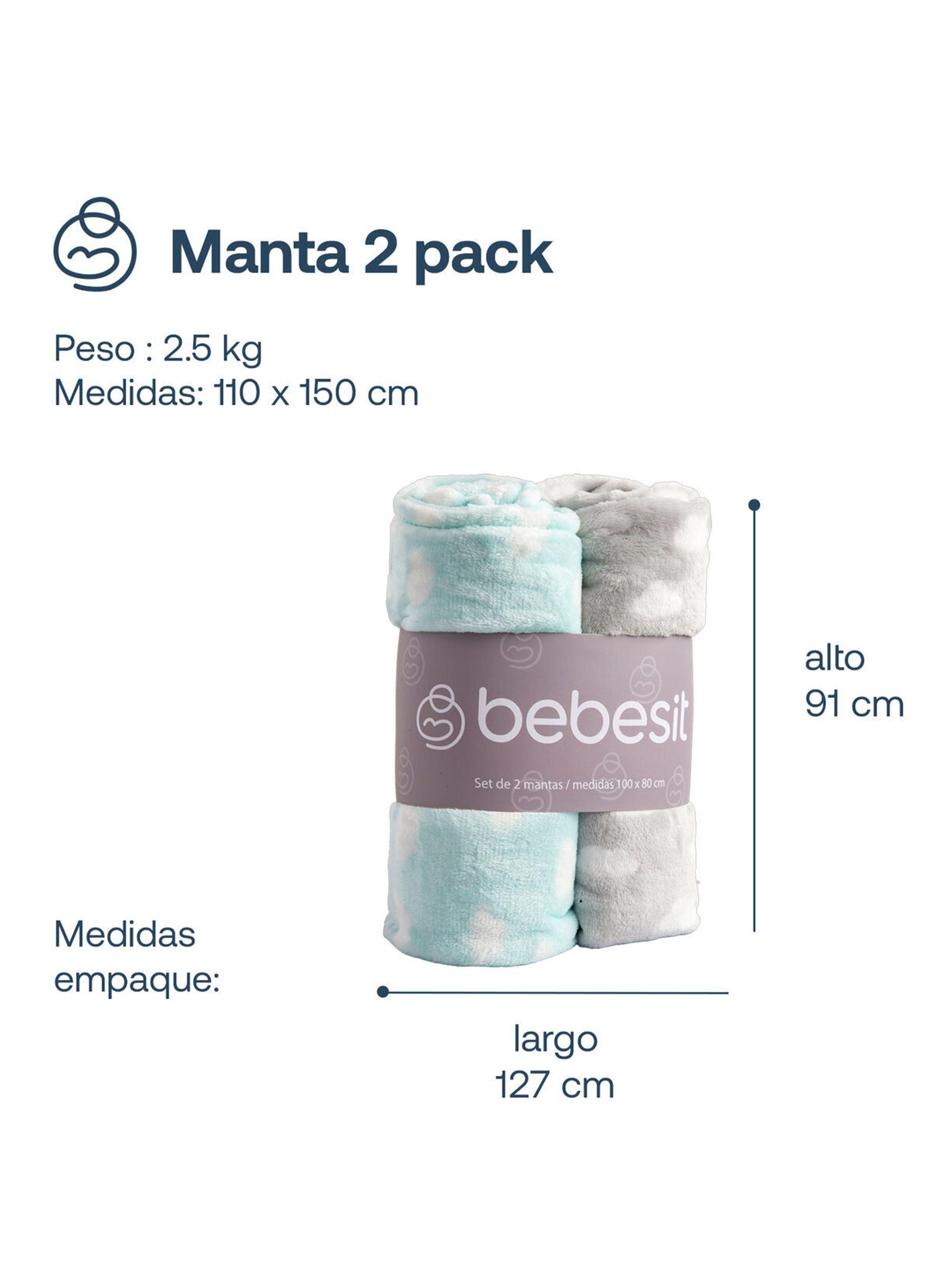 Pack X2 Mantas Celeste Bebesit-1