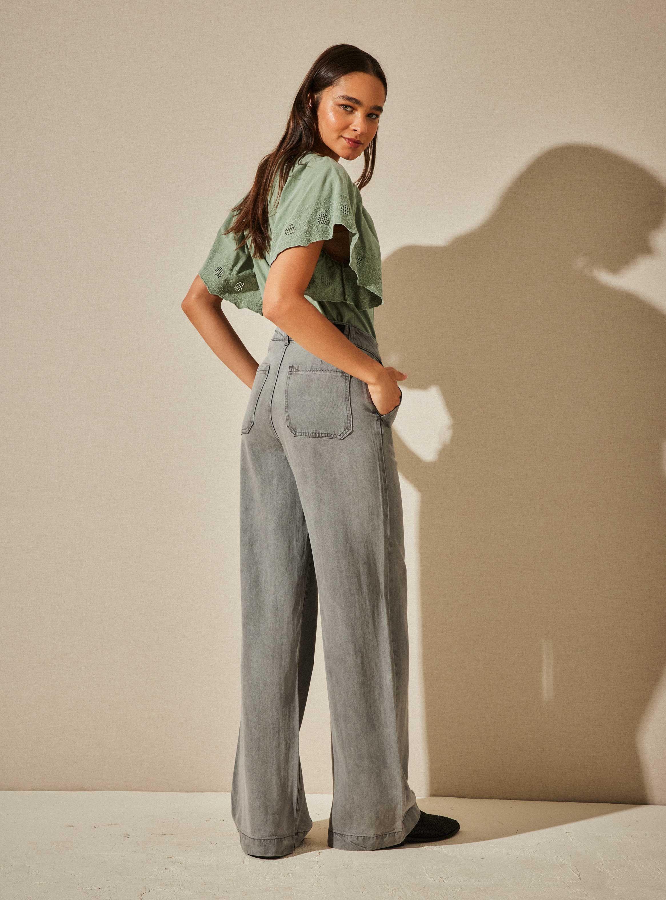 Jeans Wide Leg con Tiro Medio-5