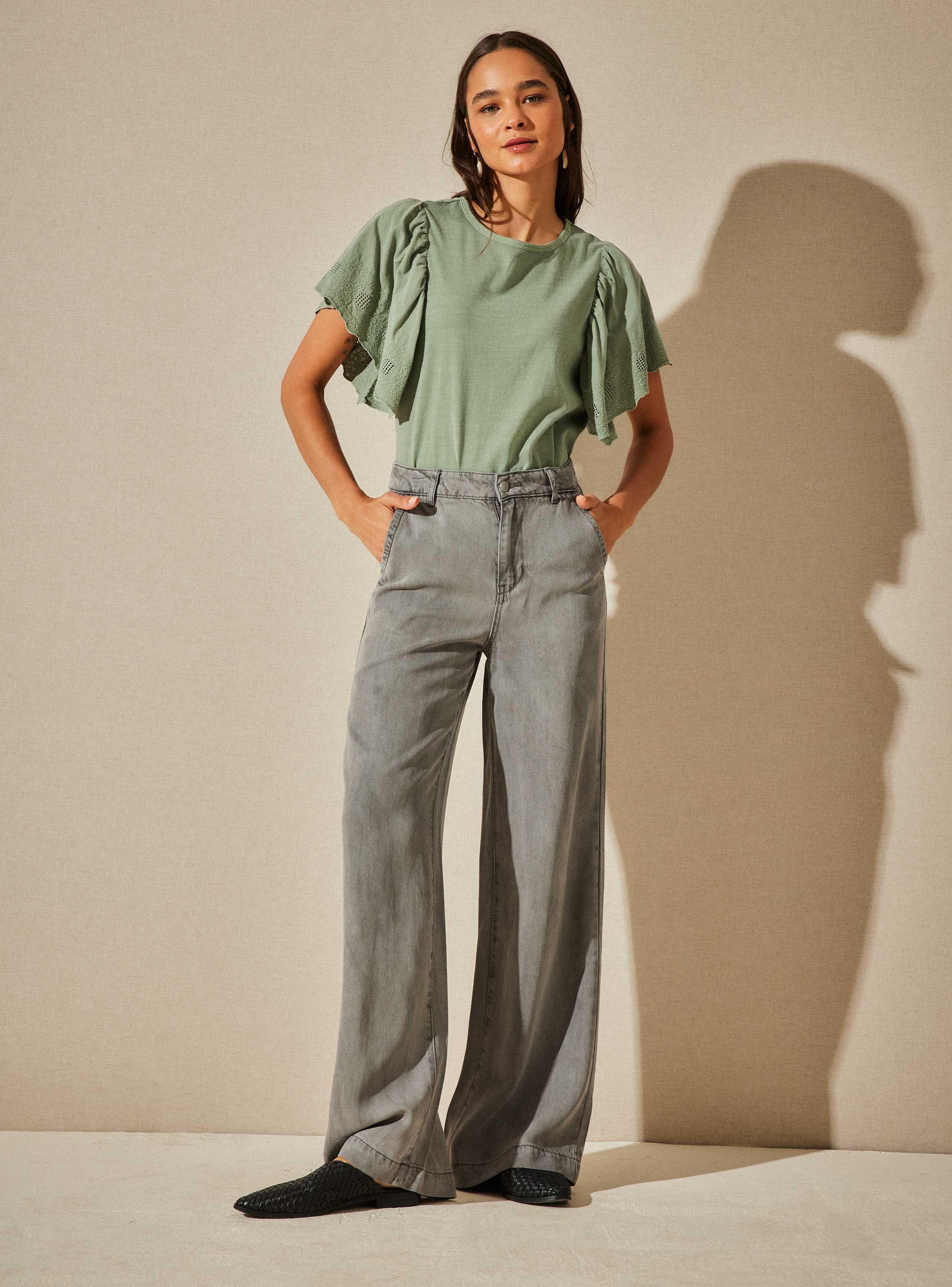 Jeans Wide Leg con Tiro Medio-4