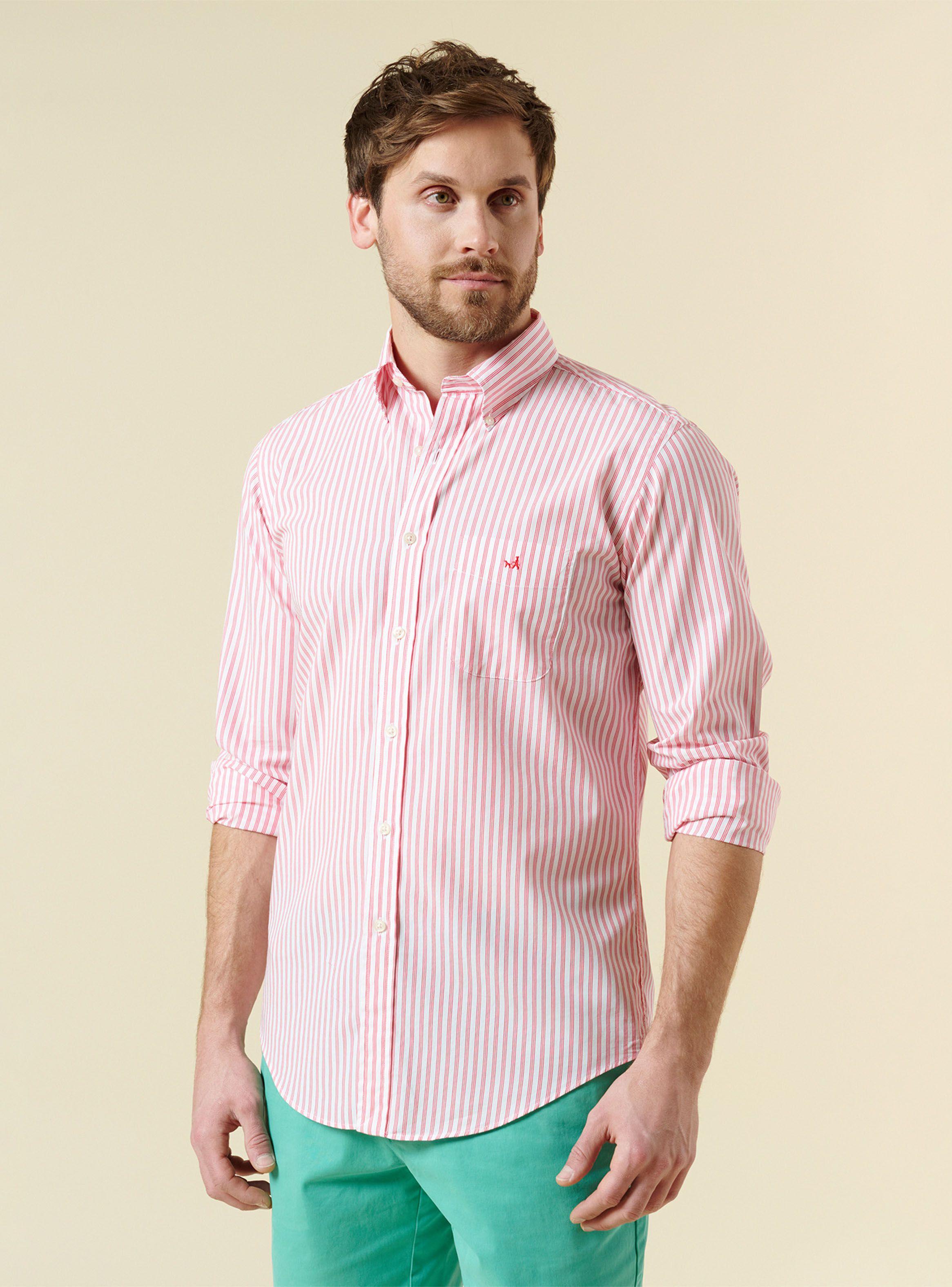 Camisa Print Rayas Casual-0