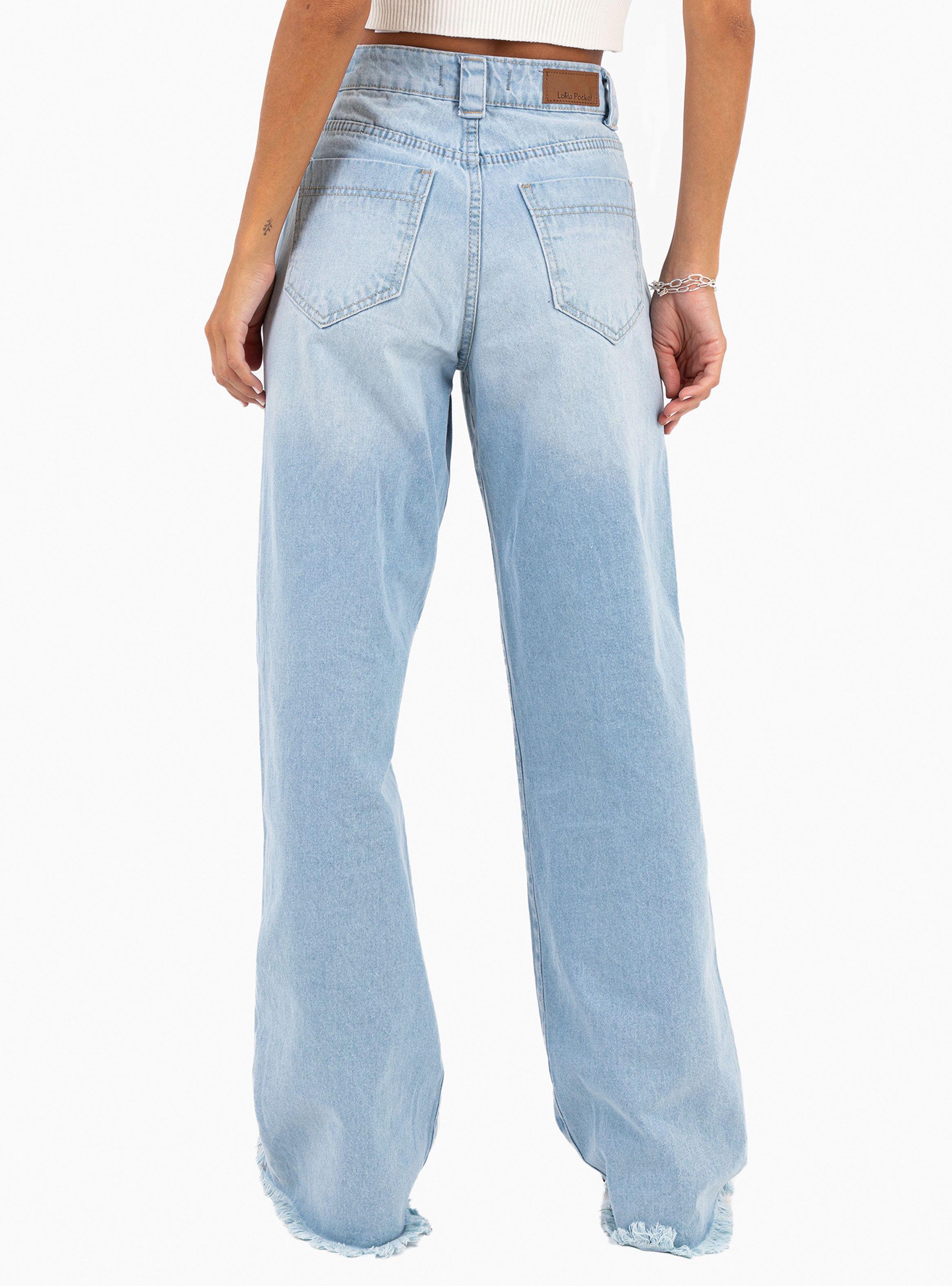 Jeans Lolita Pocket Igna Recto Gris Wide Leg-1