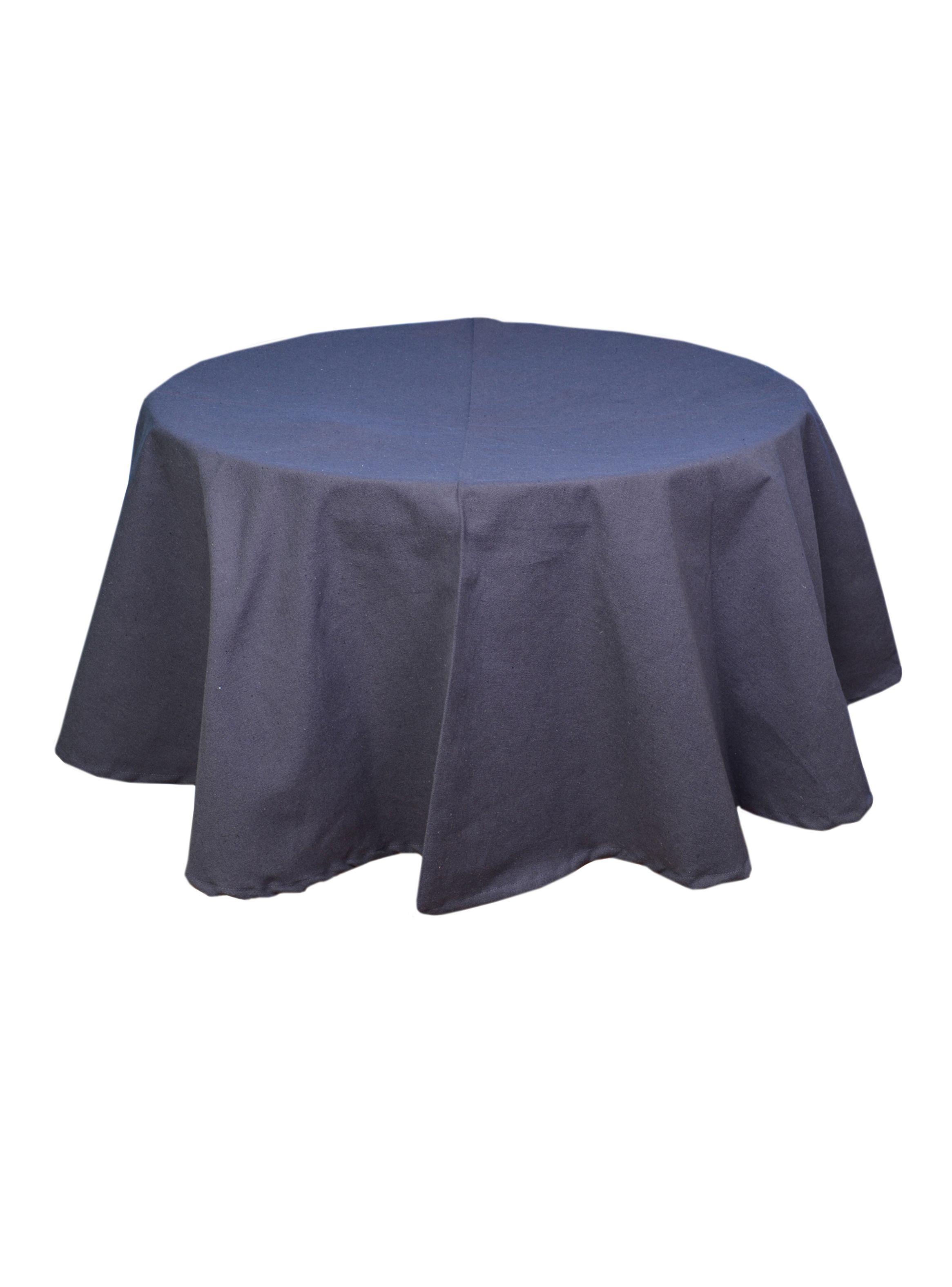 Mantel Redondo Antimanchas Gris-0