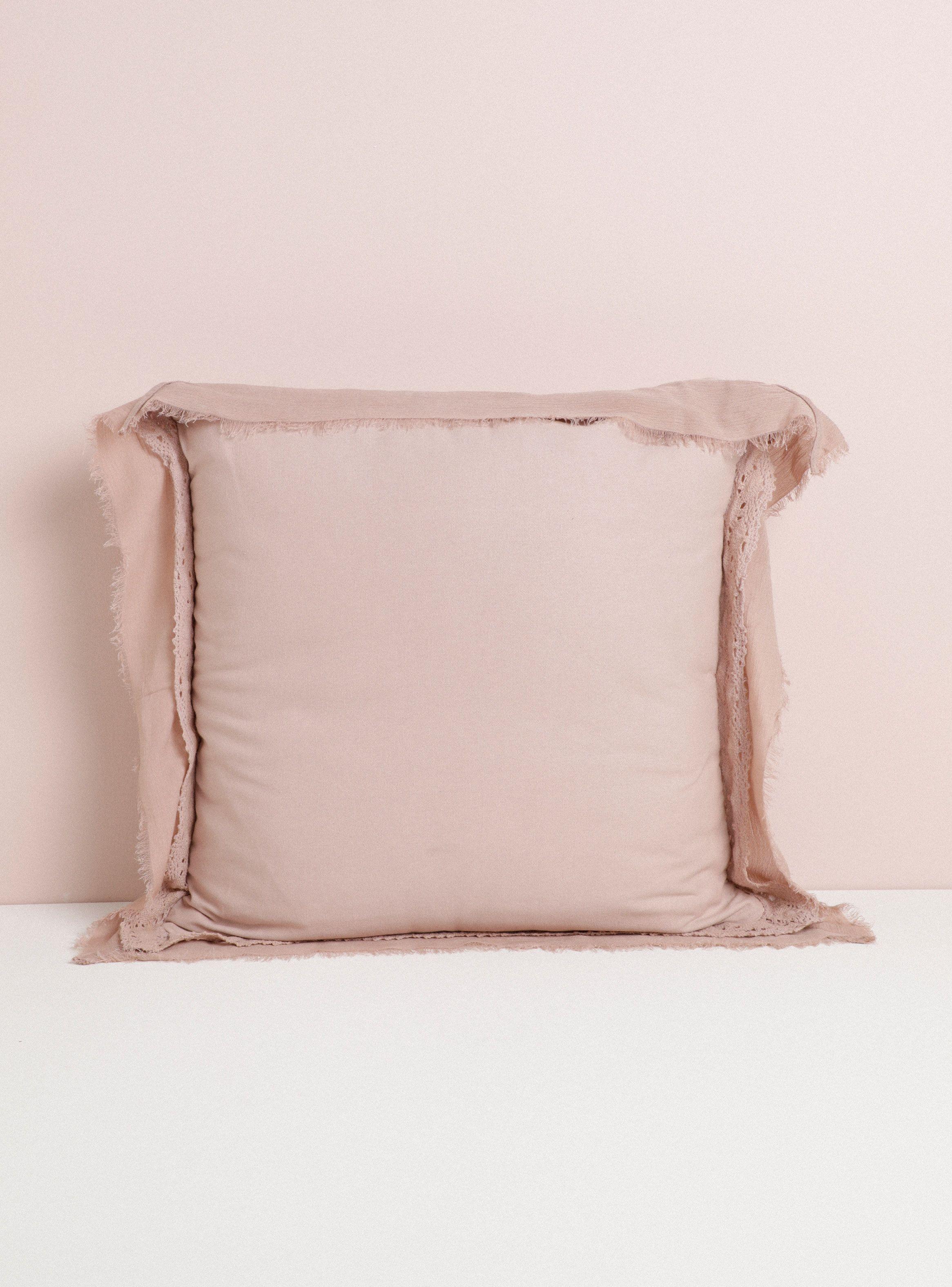 Cojín Aplicación Borde Algodón 50 x 50 cm-0