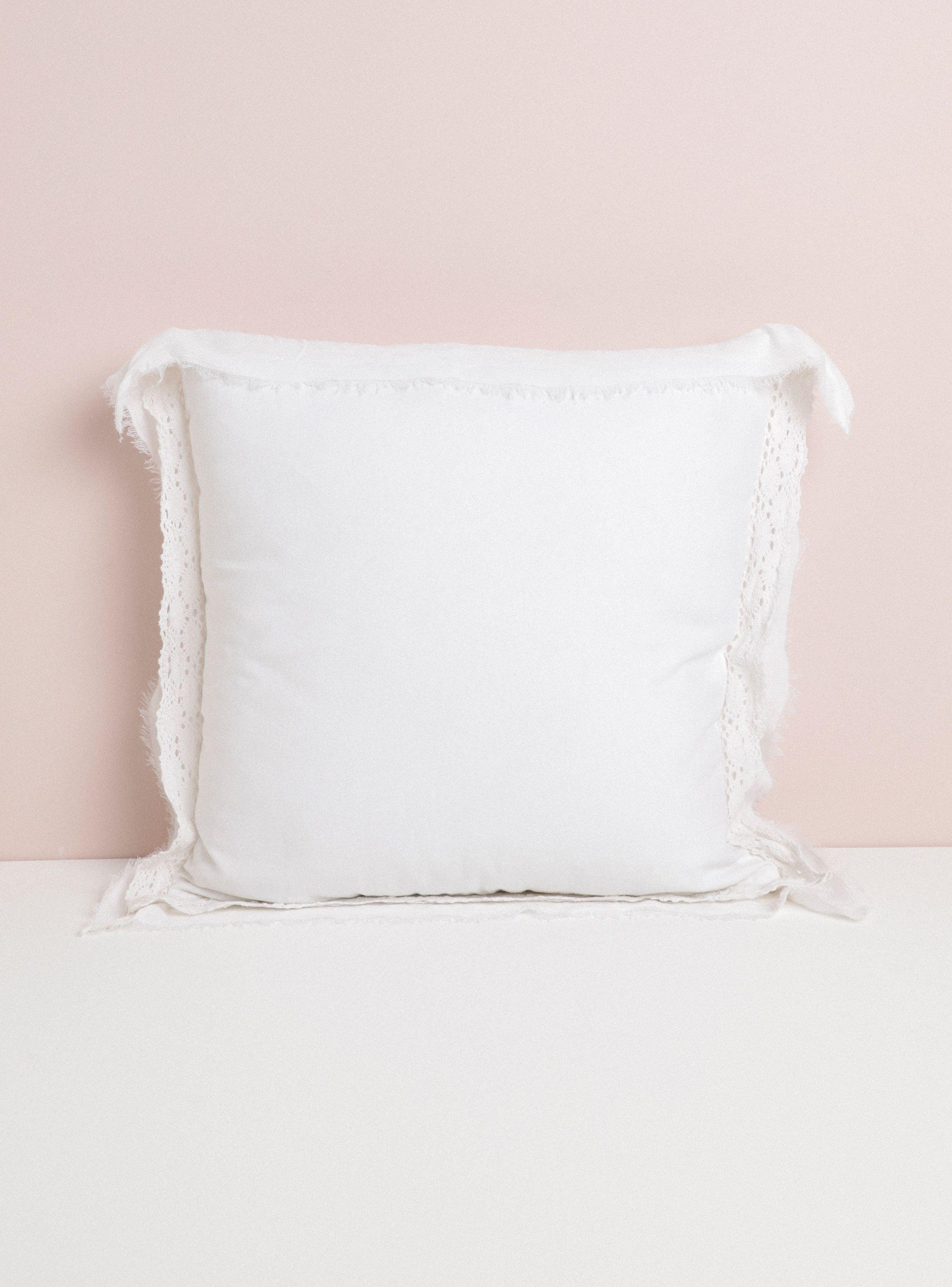 Cojín Aplicación Borde Algodón 50 x 50 cm-0