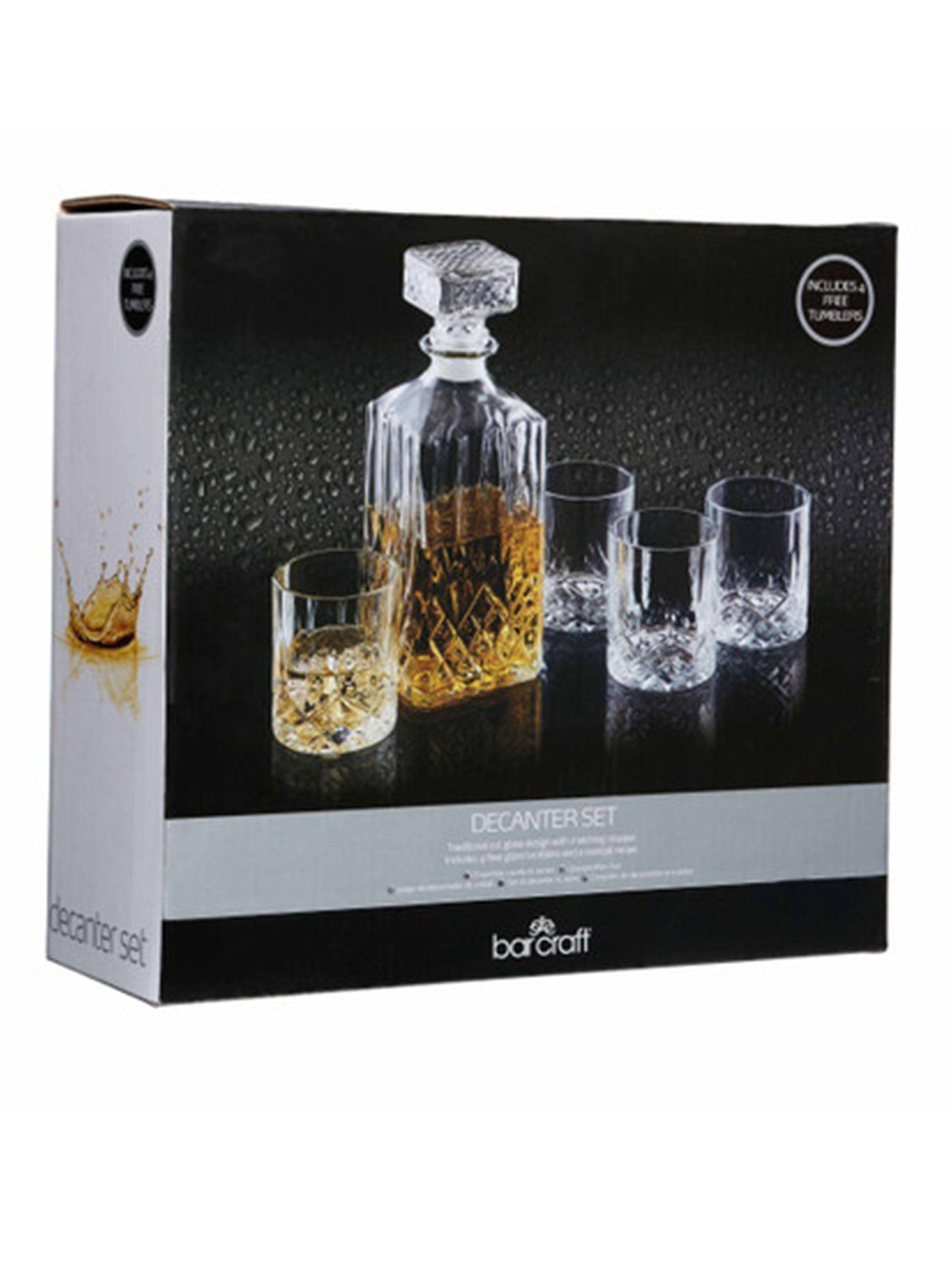 Set Decanter 900 ml + 4 Vasos Cristal 200 ml Whisky-1