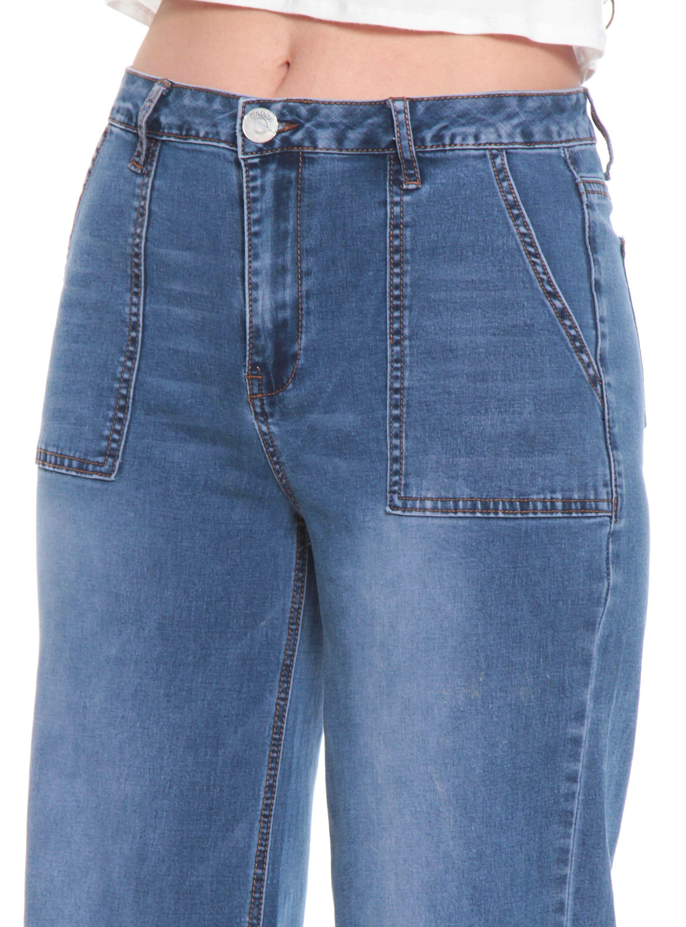 Jeans Cargo Tiro Alto con Botón-2