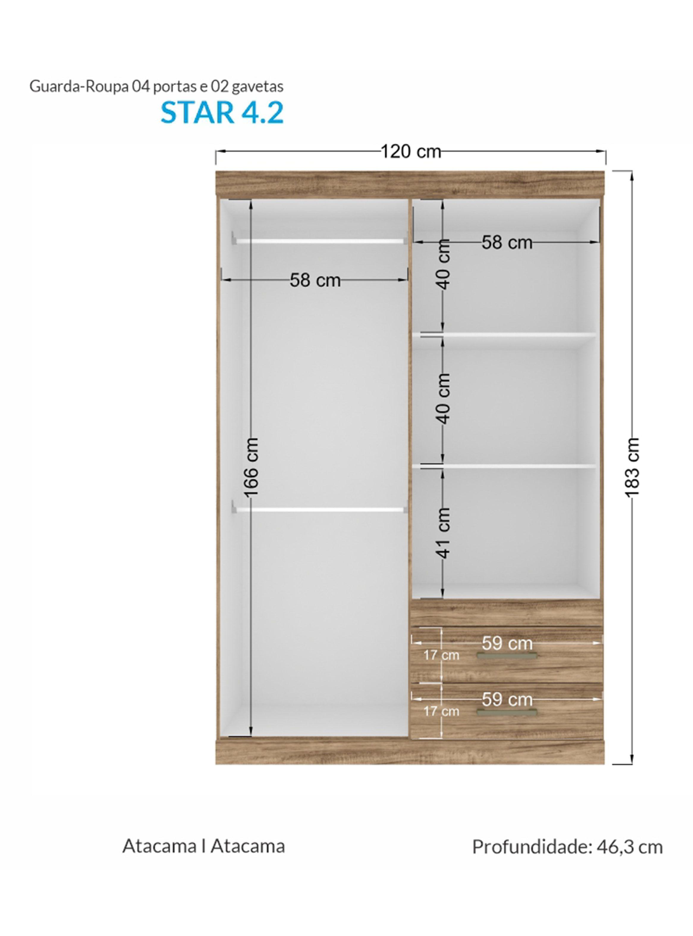 Clóset Star 4 Puertas 2 Cajones-1