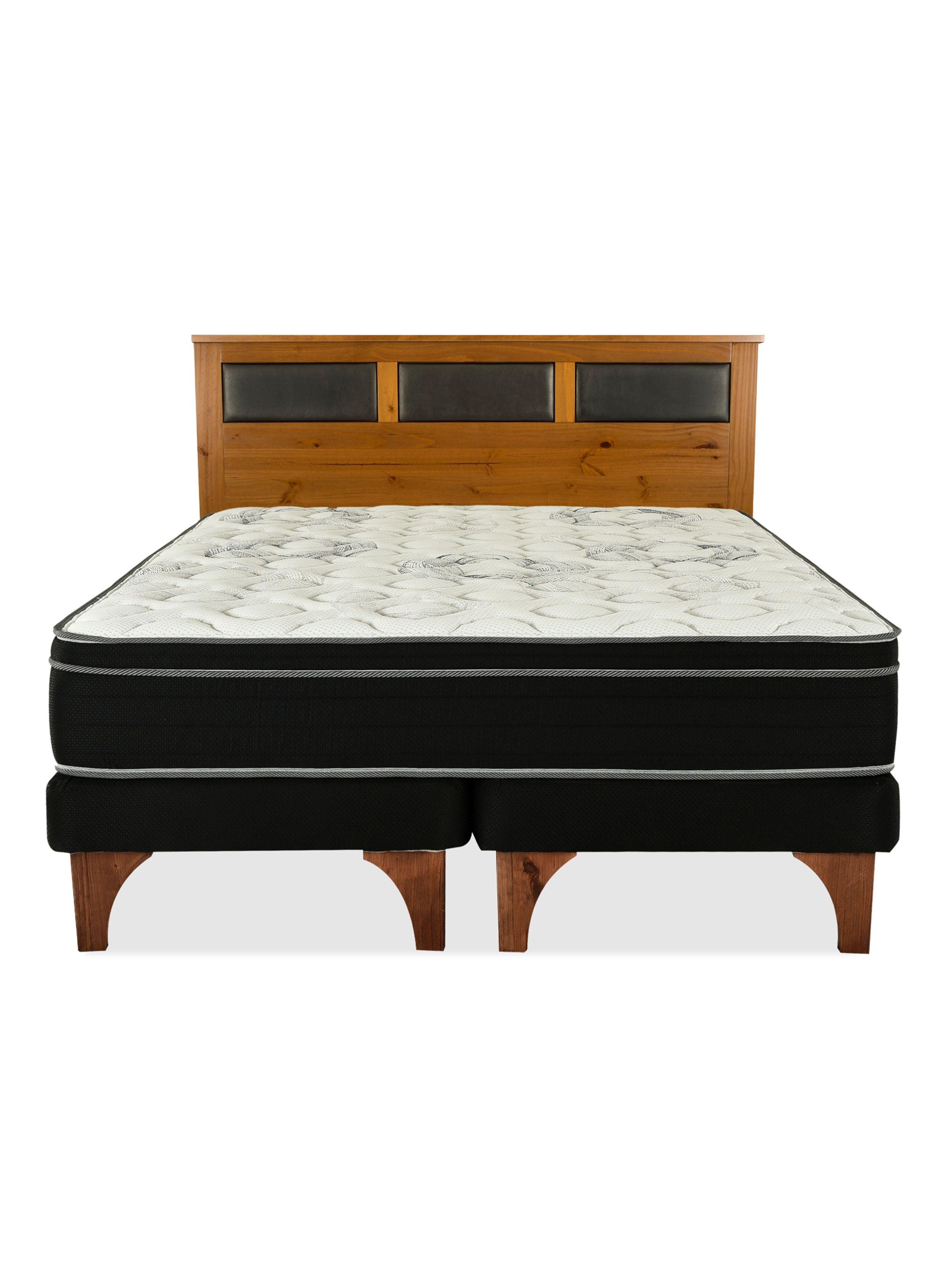 Cama Europea Seven 2 Plazas Base Dividida + Respaldo Toscana-2