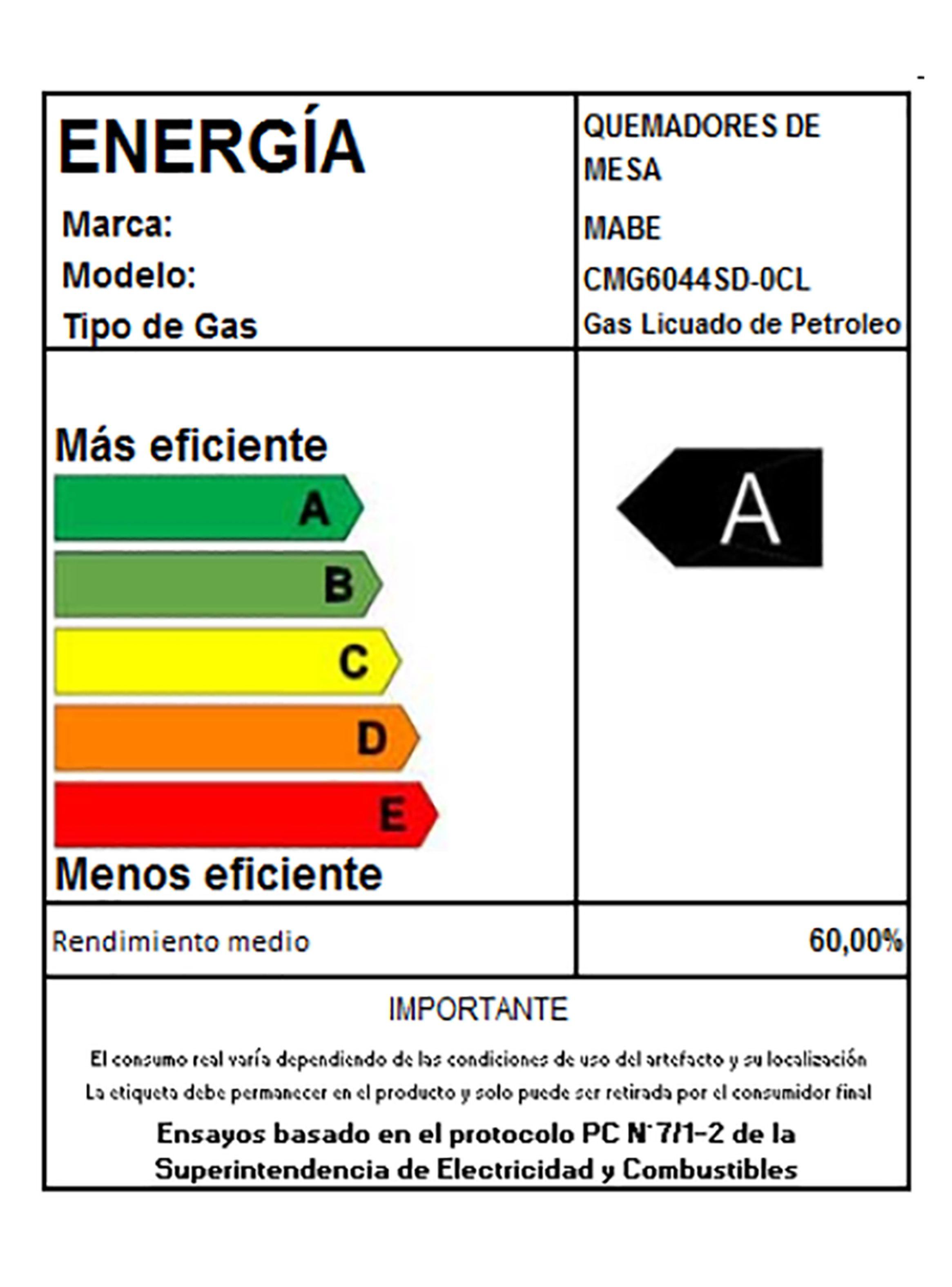 Encimera a Gas Mabe CMG6044SD 4 Platos-5