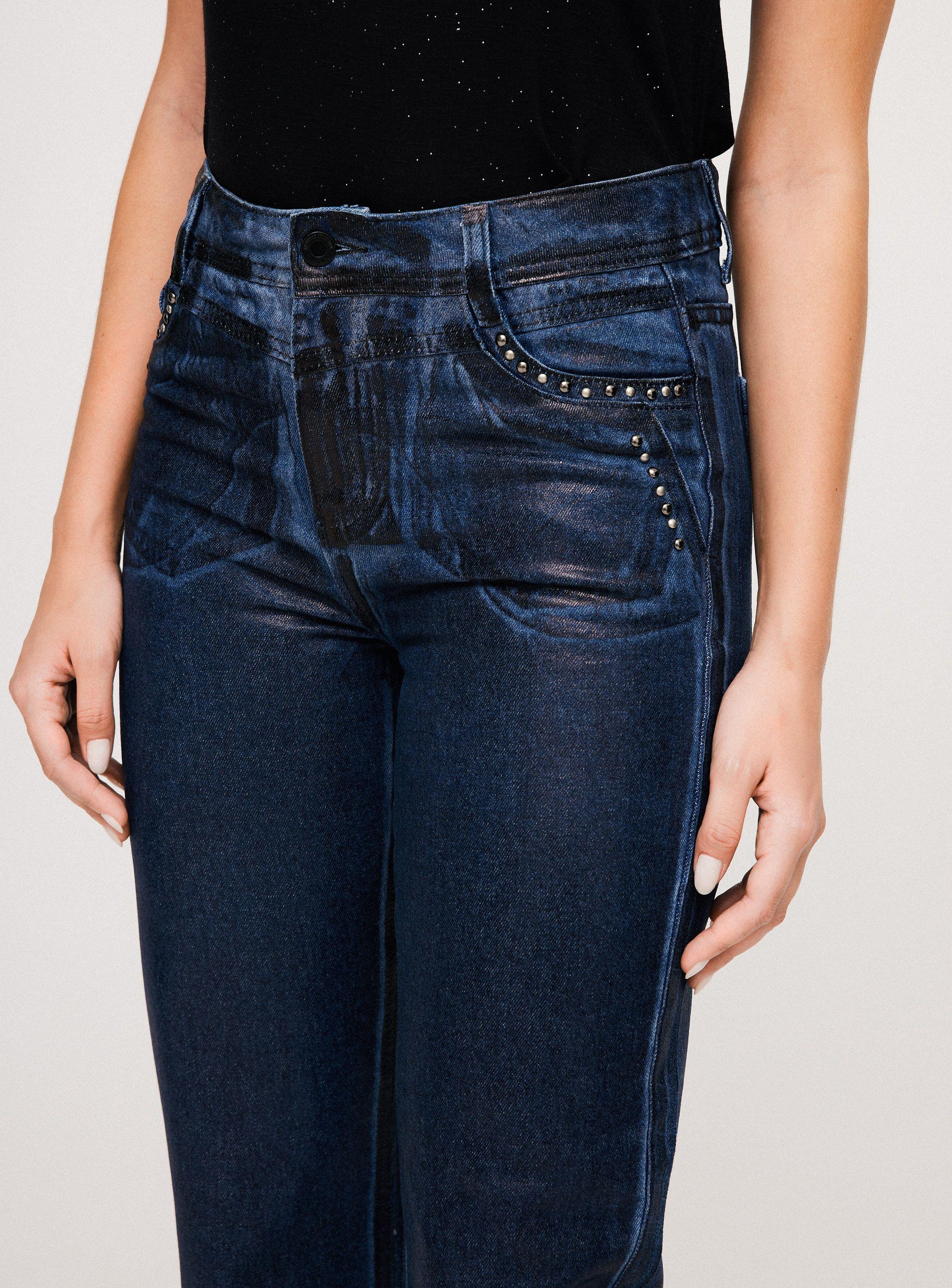 Jeans Fit Relajado con Metalizado Aplicaciones-2