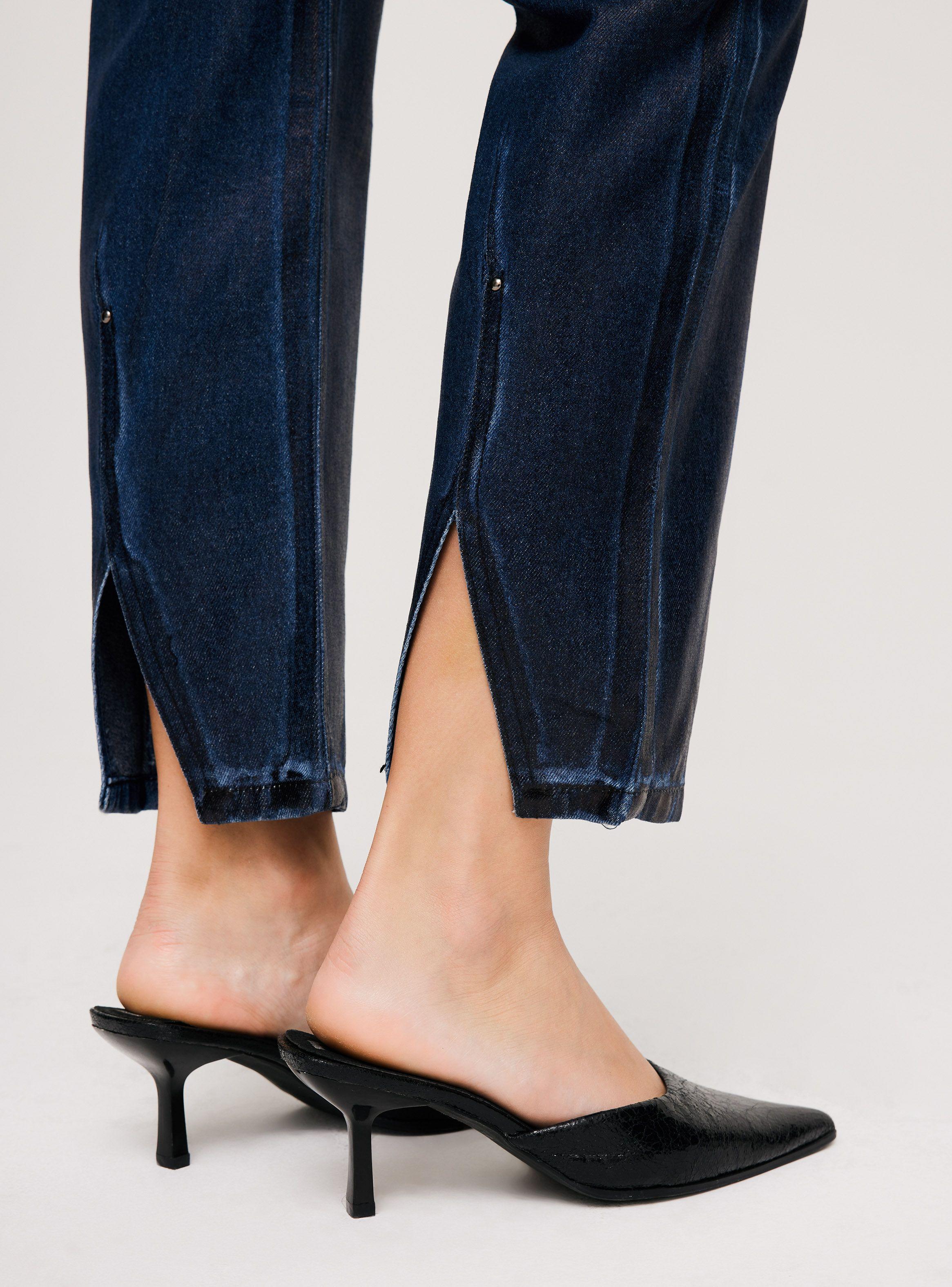 Jeans Fit Relajado con Metalizado Aplicaciones-3
