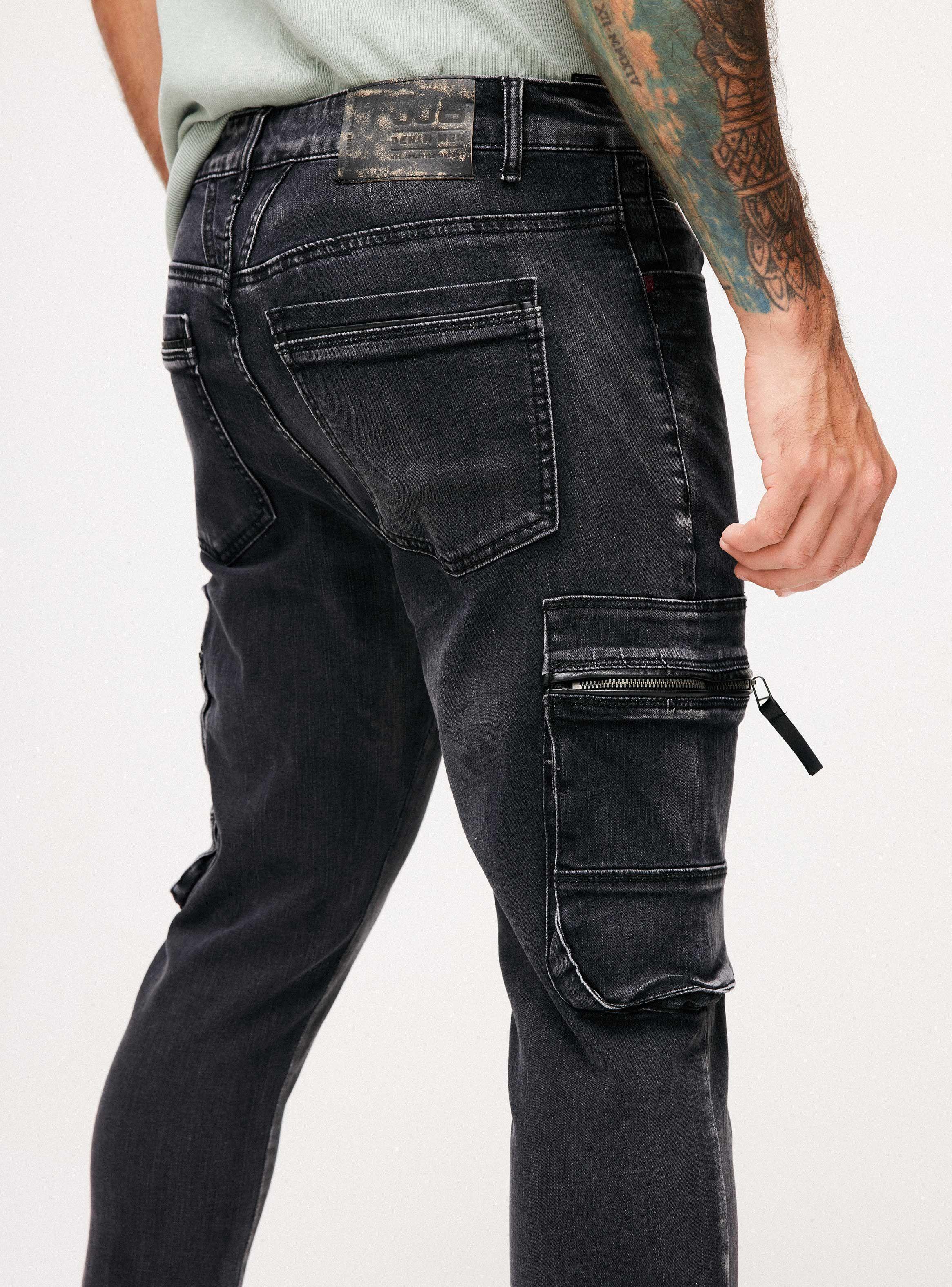 Jeans Bolsillos Cargo Lavado Especial-3