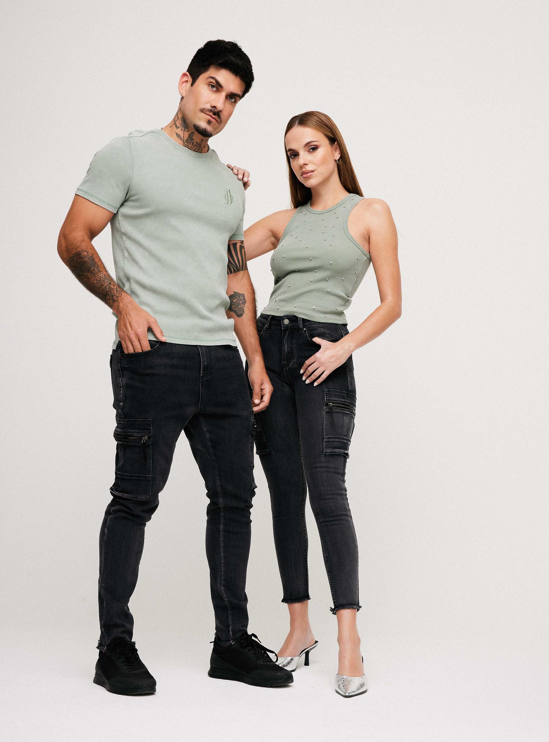 Jeans Bolsillos Cargo Lavado Especial-4