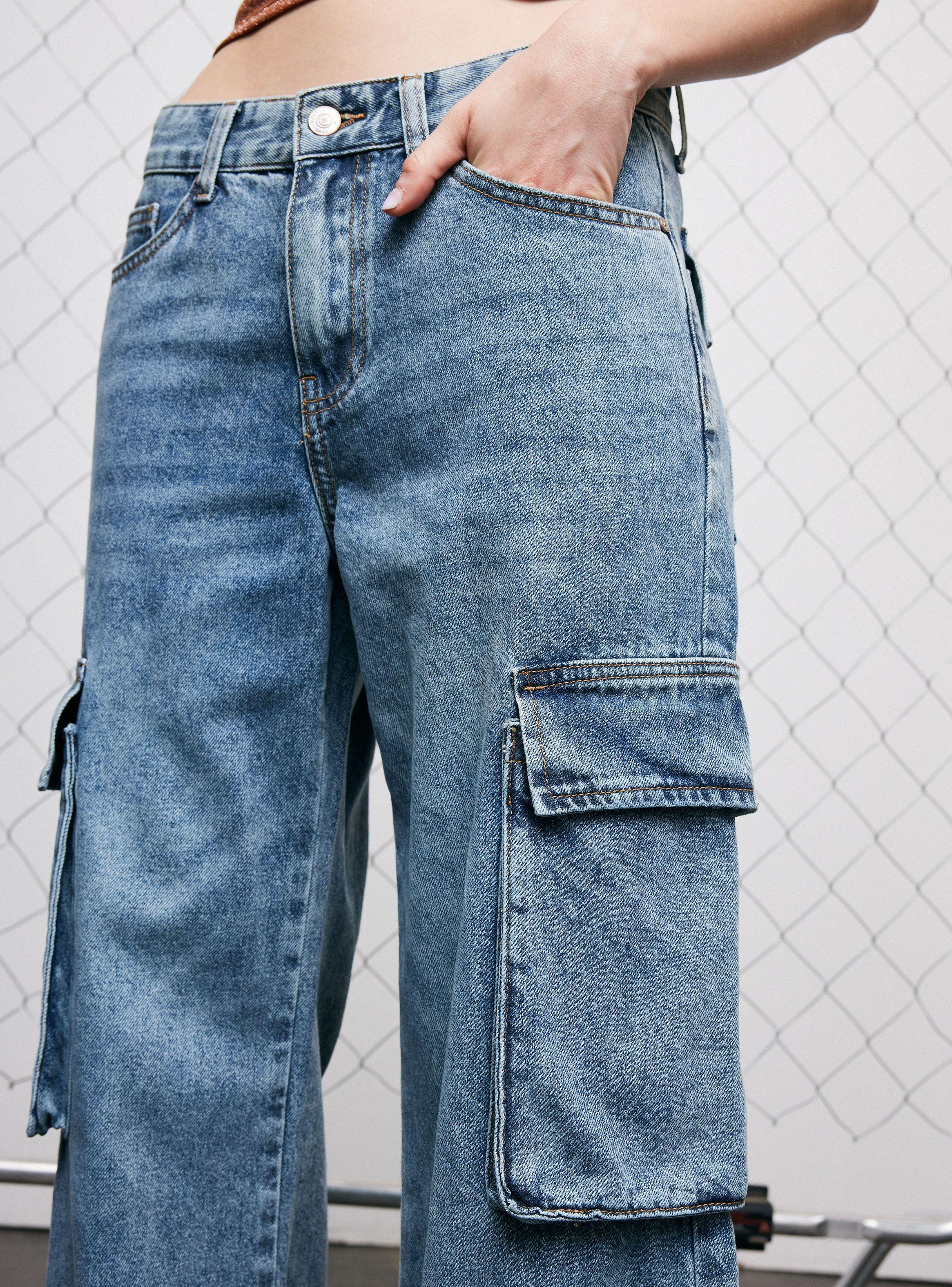 Jeans Cargo de Tiro Medio-2