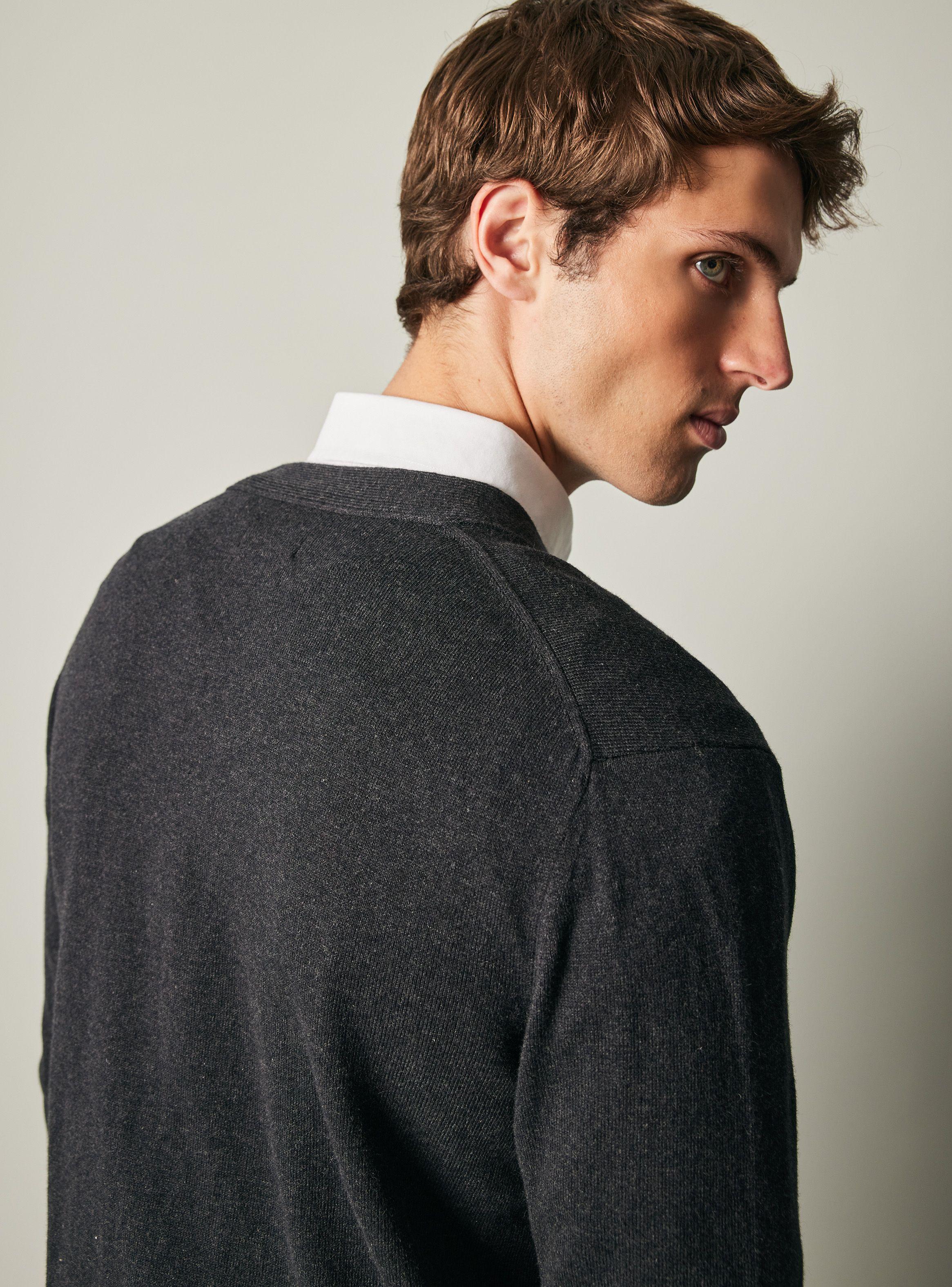 Sweater Cardigan Algodón y Lana Merino-3