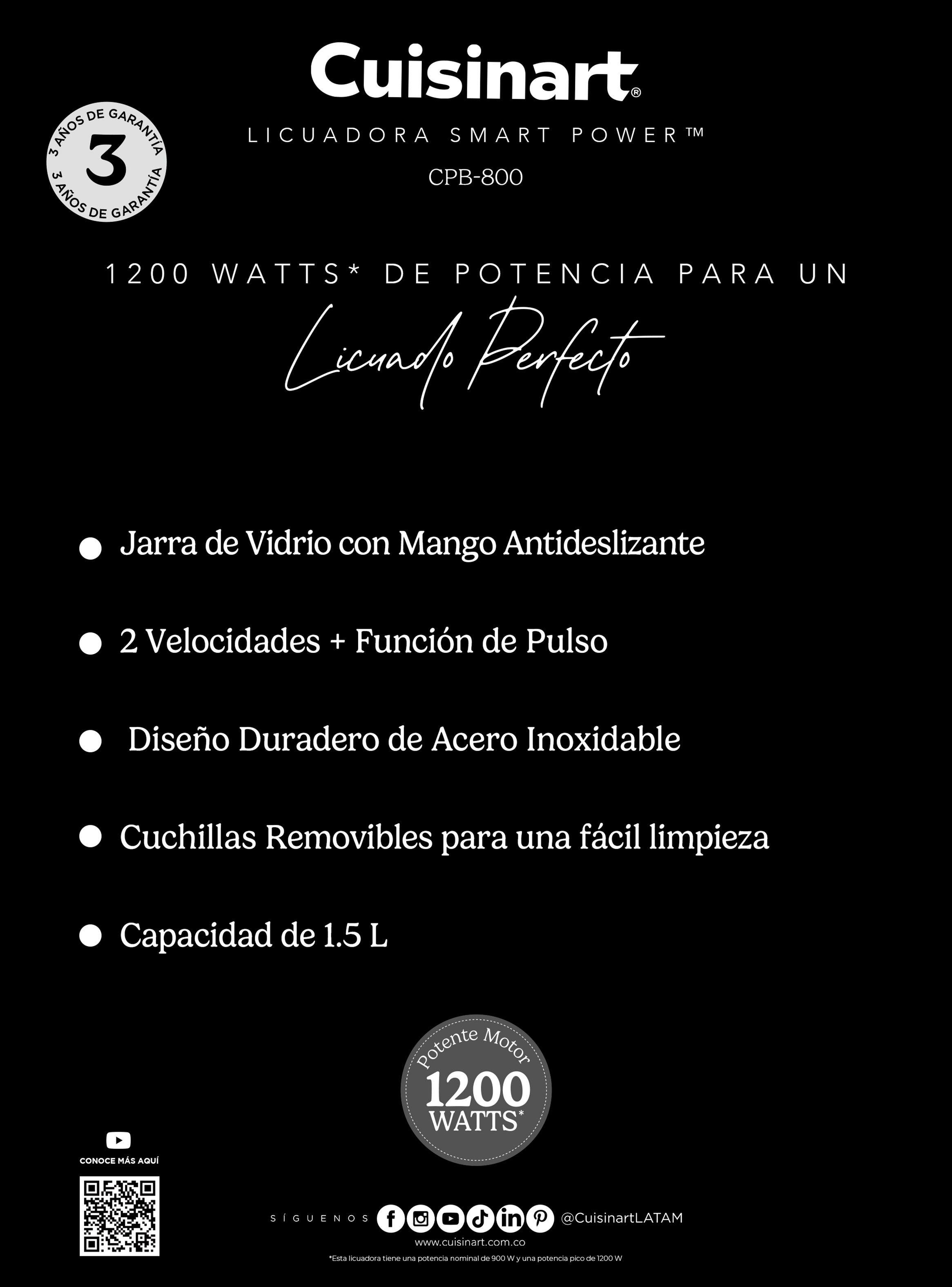 Licuadora Smart Power 900W CPB800CL-4