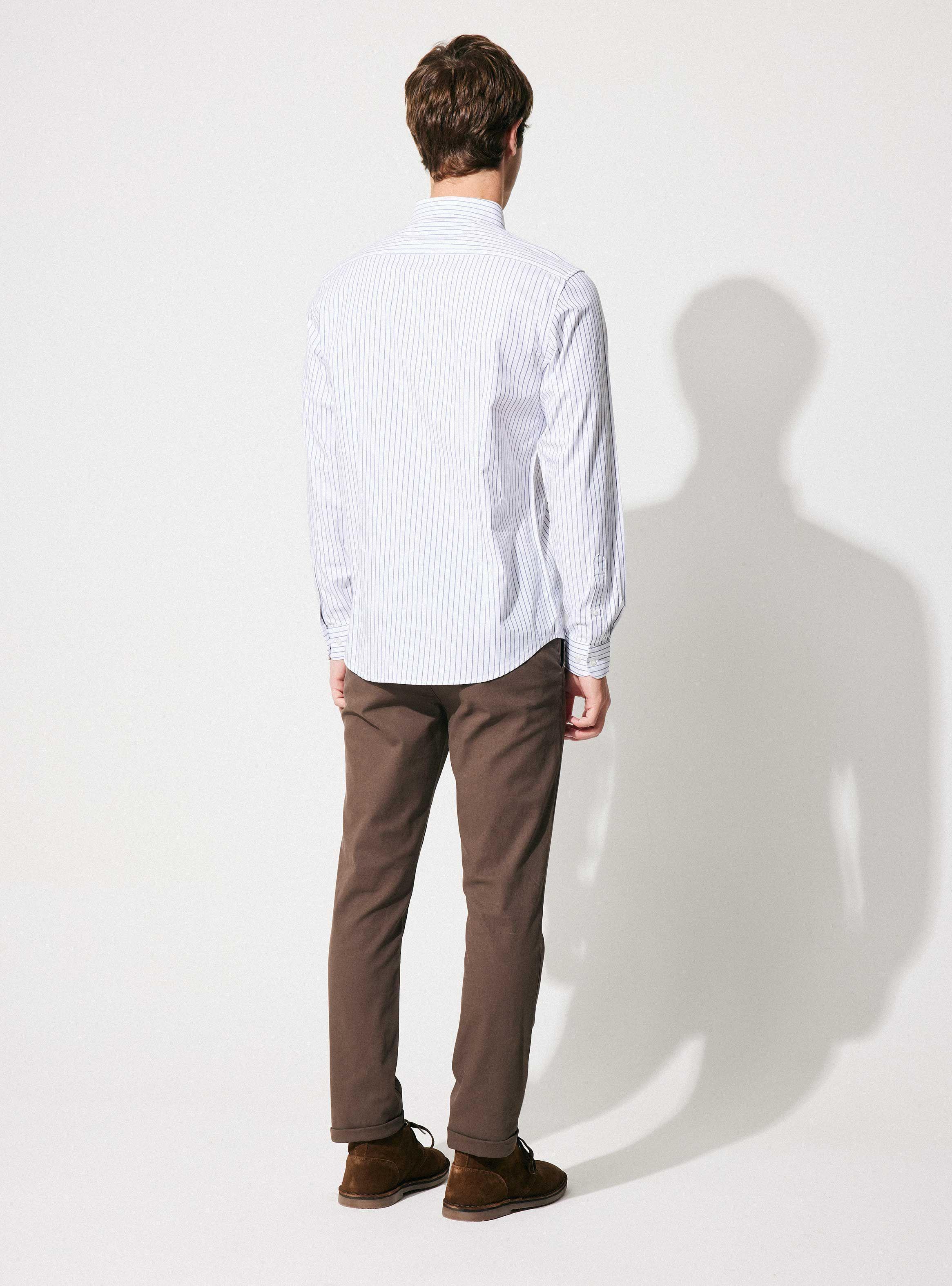 Camisa Rayada Oxford con Spandex-5