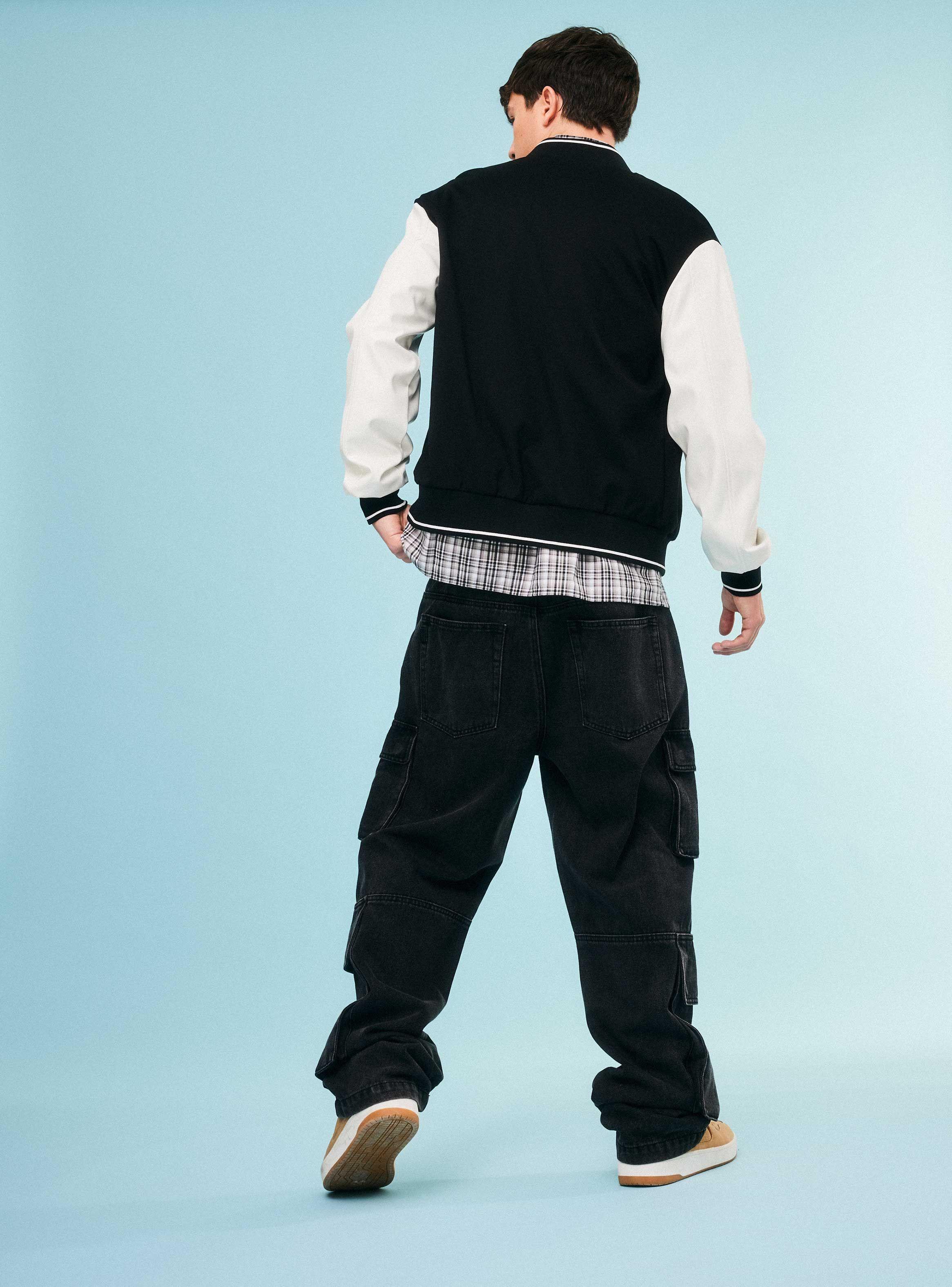 Chaqueta Bomber Bitono Relaxed Fit-5
