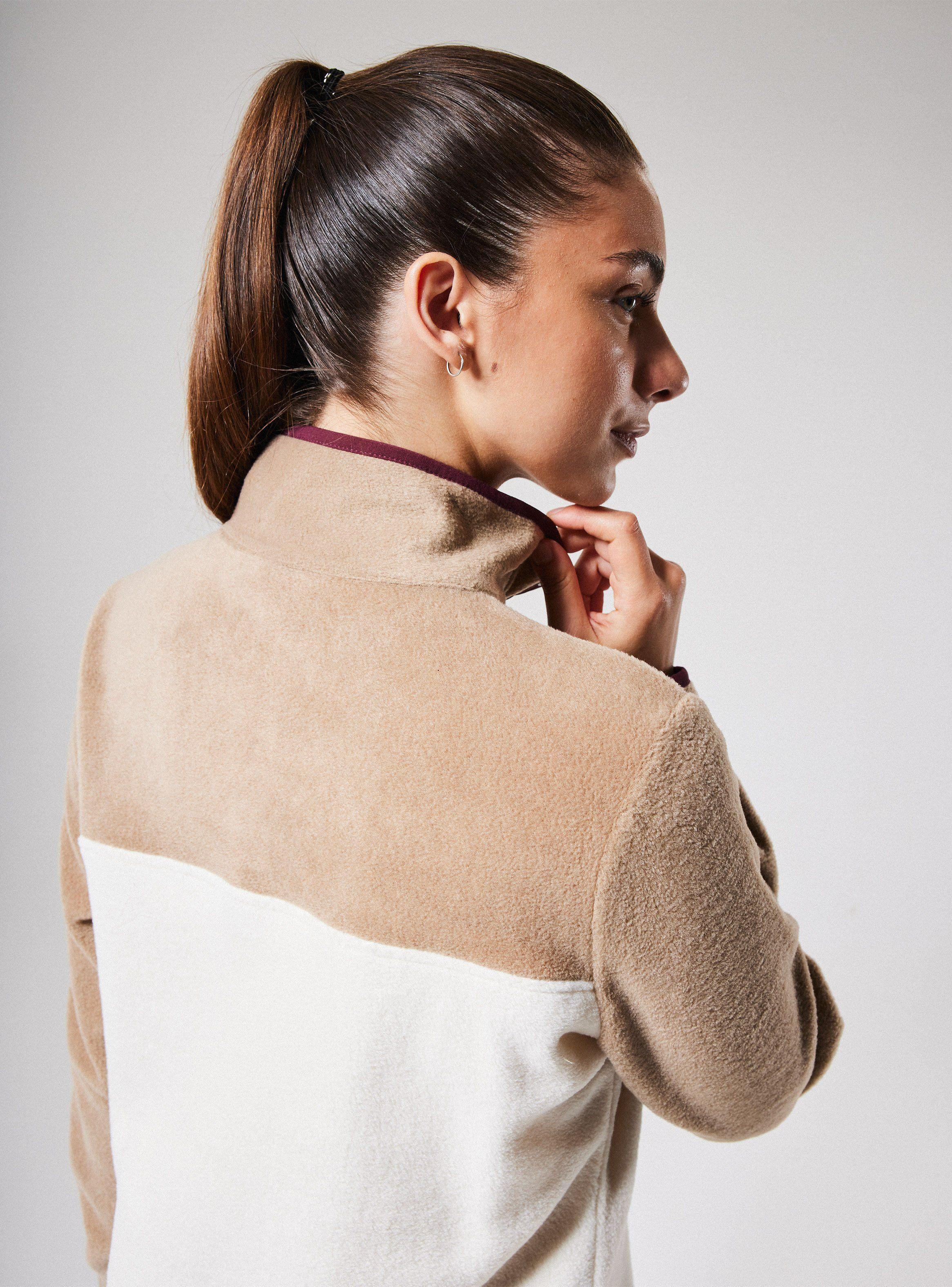 Polar Color Block Cuello Alto Botones De Snap-3
