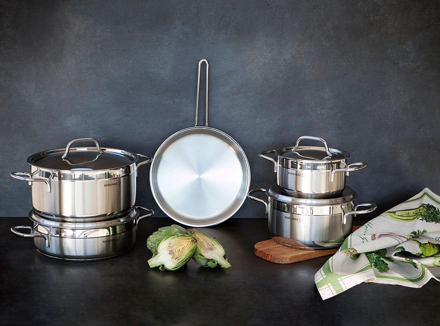 Batería de Cocina Alfa 9 Piezas Acero Inoxidable-1