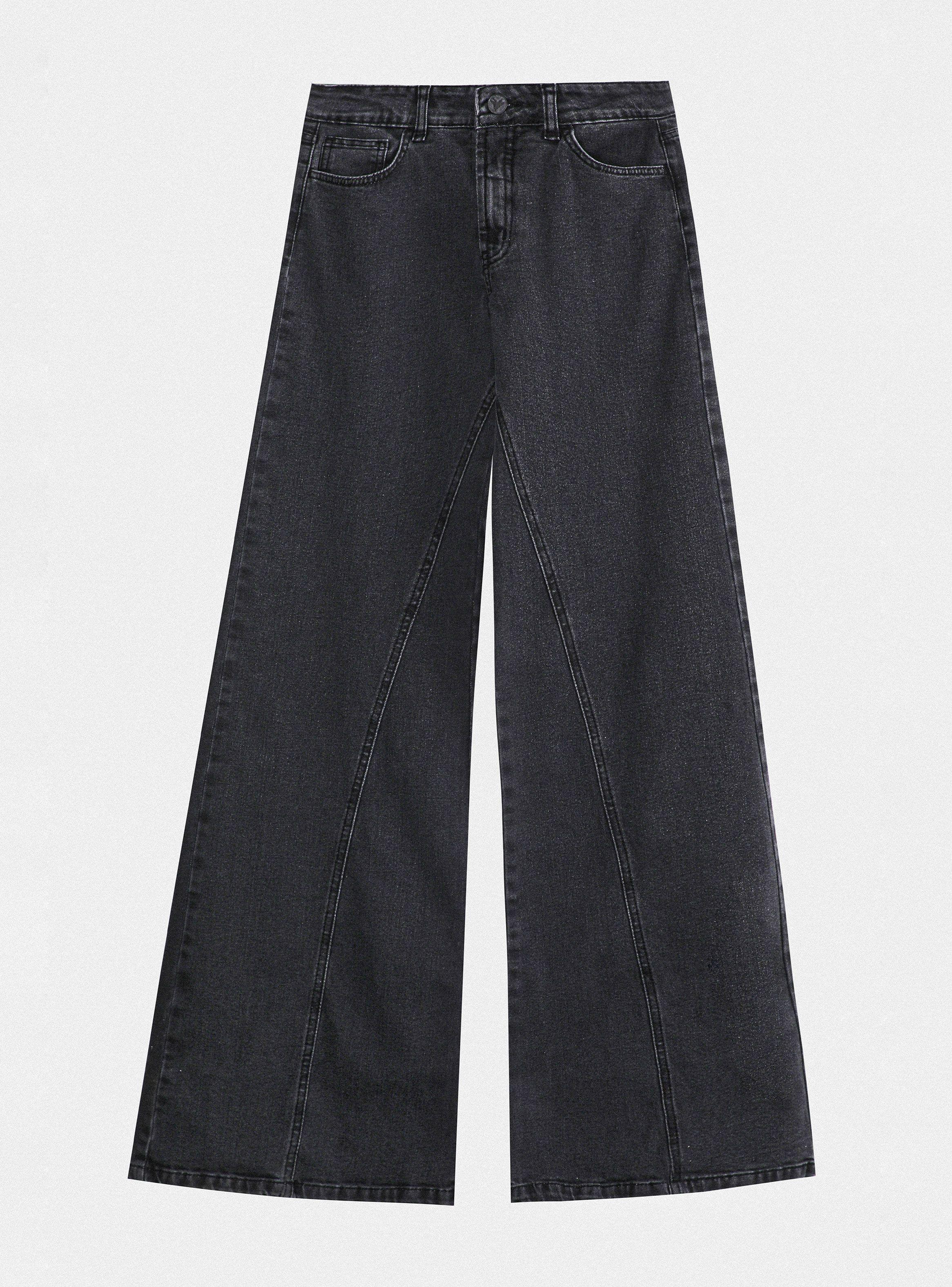 Jeans Pants Corte Entrepierna Wide Leg-3