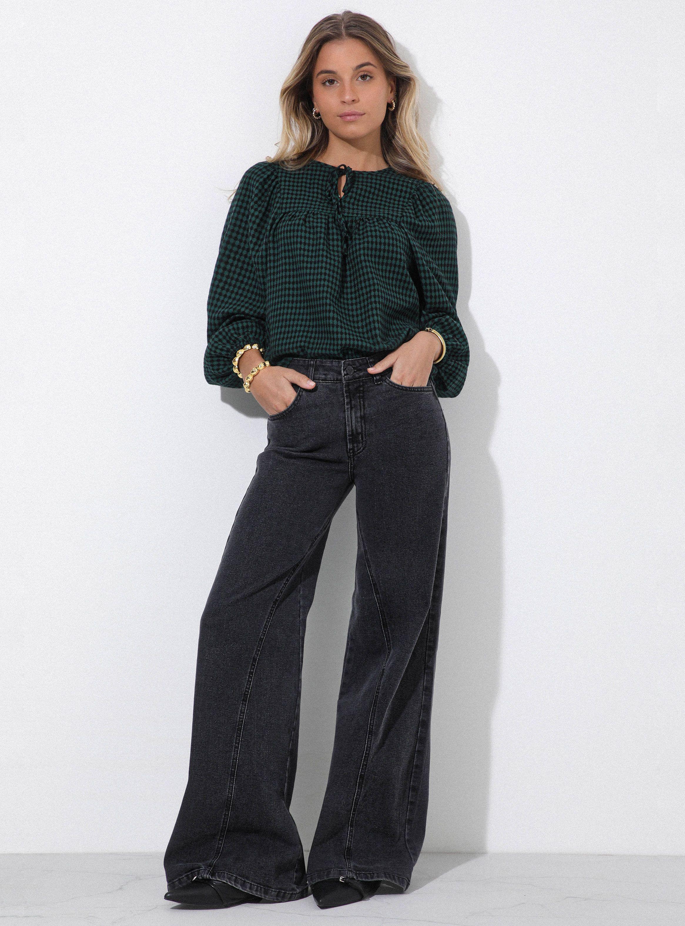 Jeans Pants Corte Entrepierna Wide Leg-2