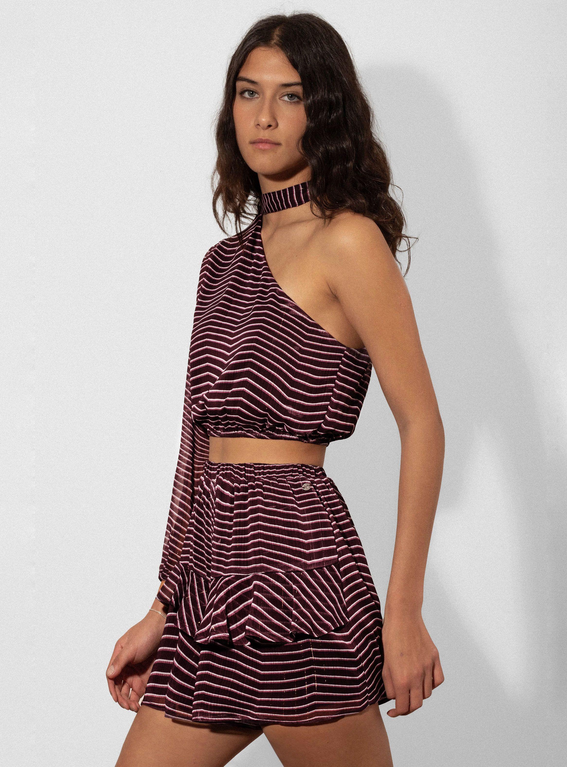 Short Lineas Lurex Burgundy-3