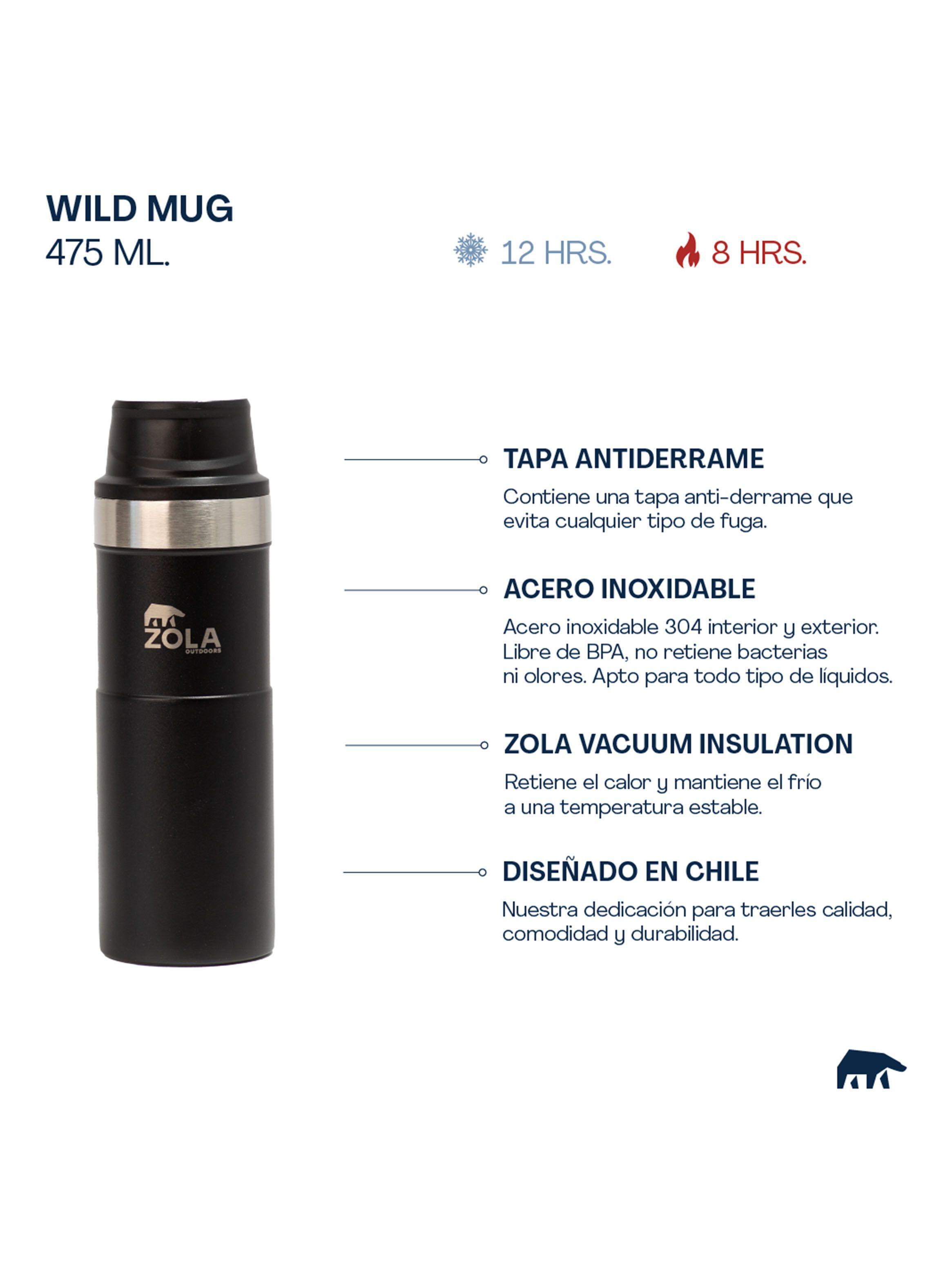 Botella Térmica Wild Mug 500 ml Negro-2