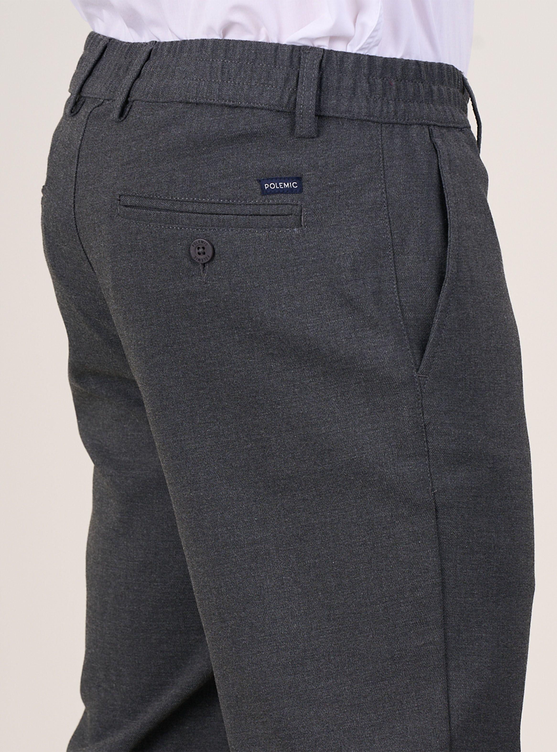 Pantalón Escolar Slim Fit Gris Colegio-3