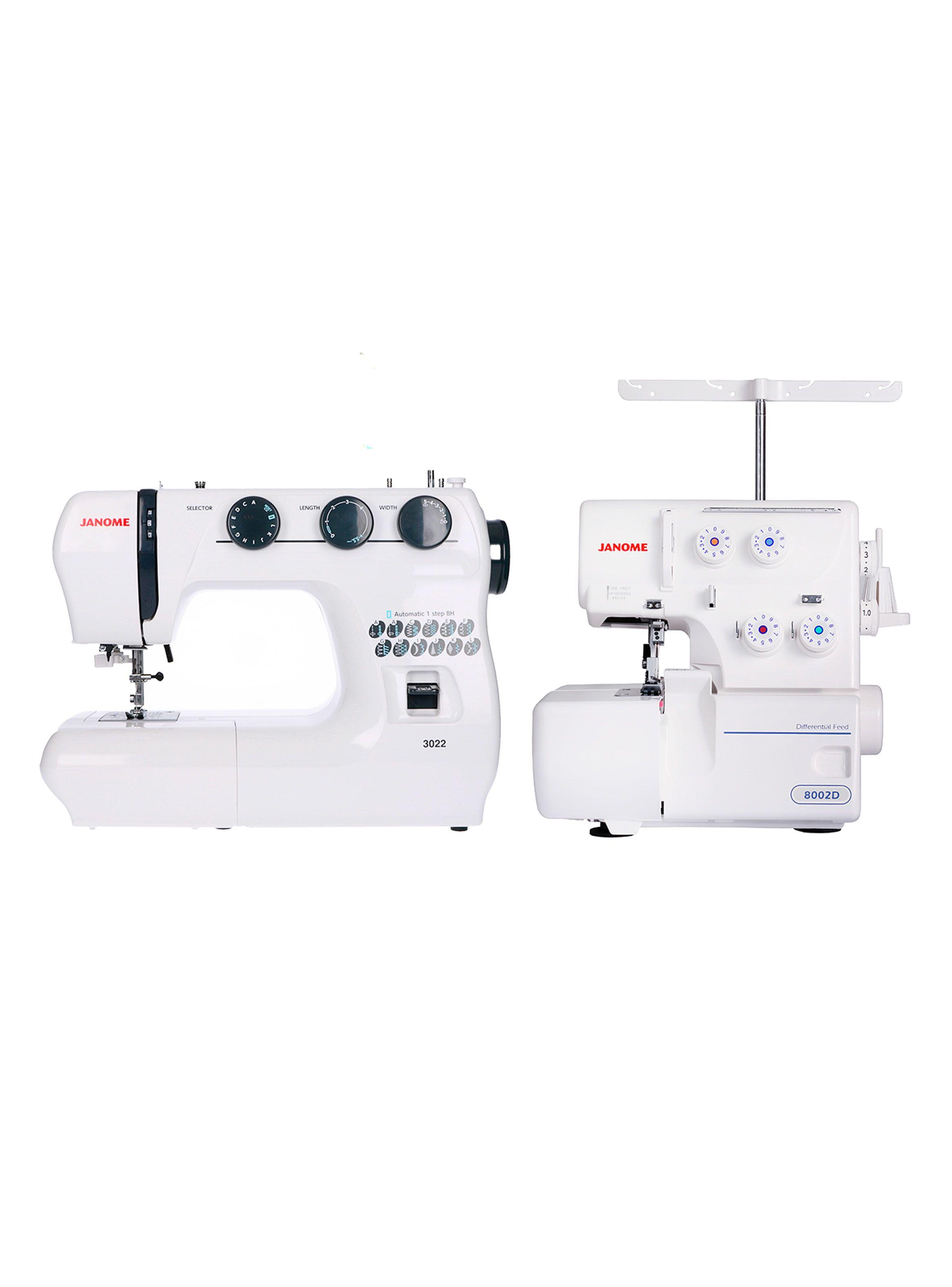 Máquina de Coser 3022 Janome + Overlock 8002D-0