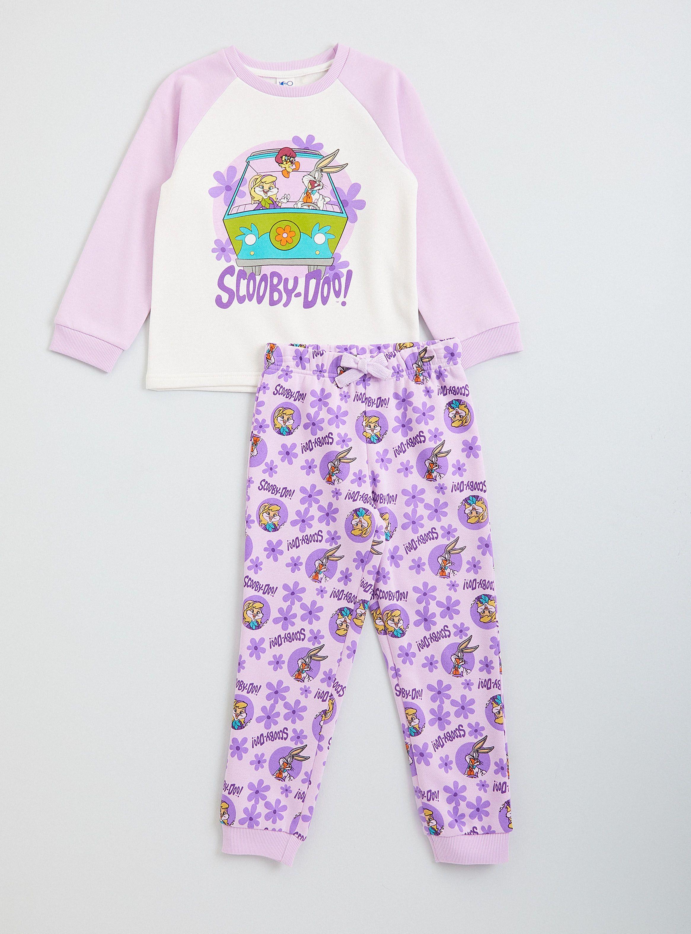 Pijama Largo Fleece Estampado Scooby Doo-0