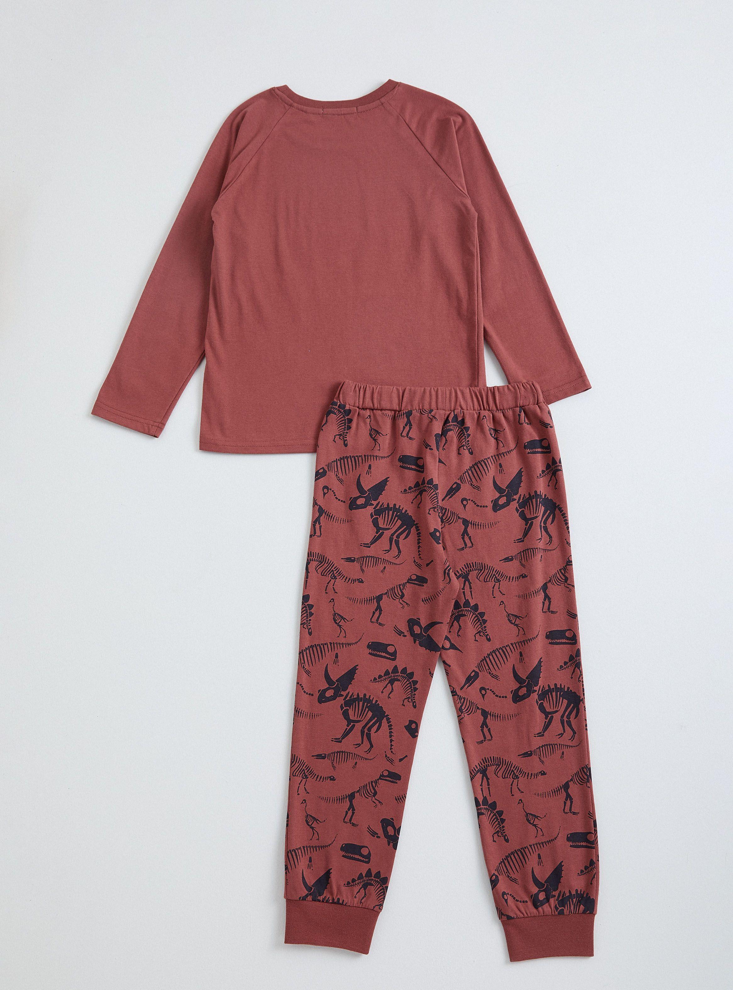 Pijama Largo Jersey Estampado Dinosaurio-1