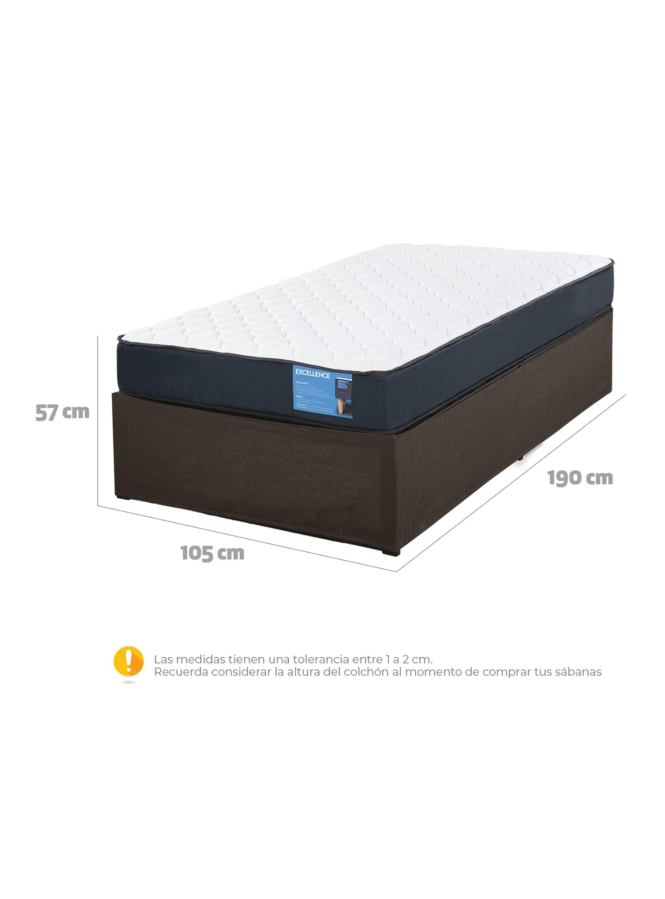 Cama Europea Iron Smart Excellence 1.5 Plazas + Faldón-1