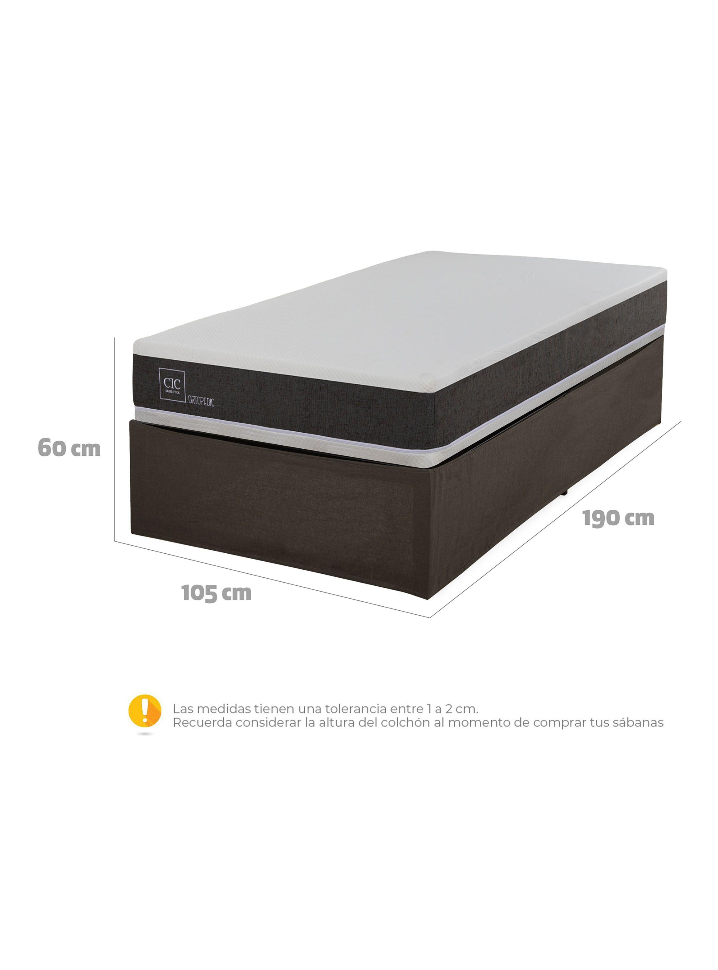 Cama Europea Iron Smart Ortopedic 1.5 Plazas + Faldón-1