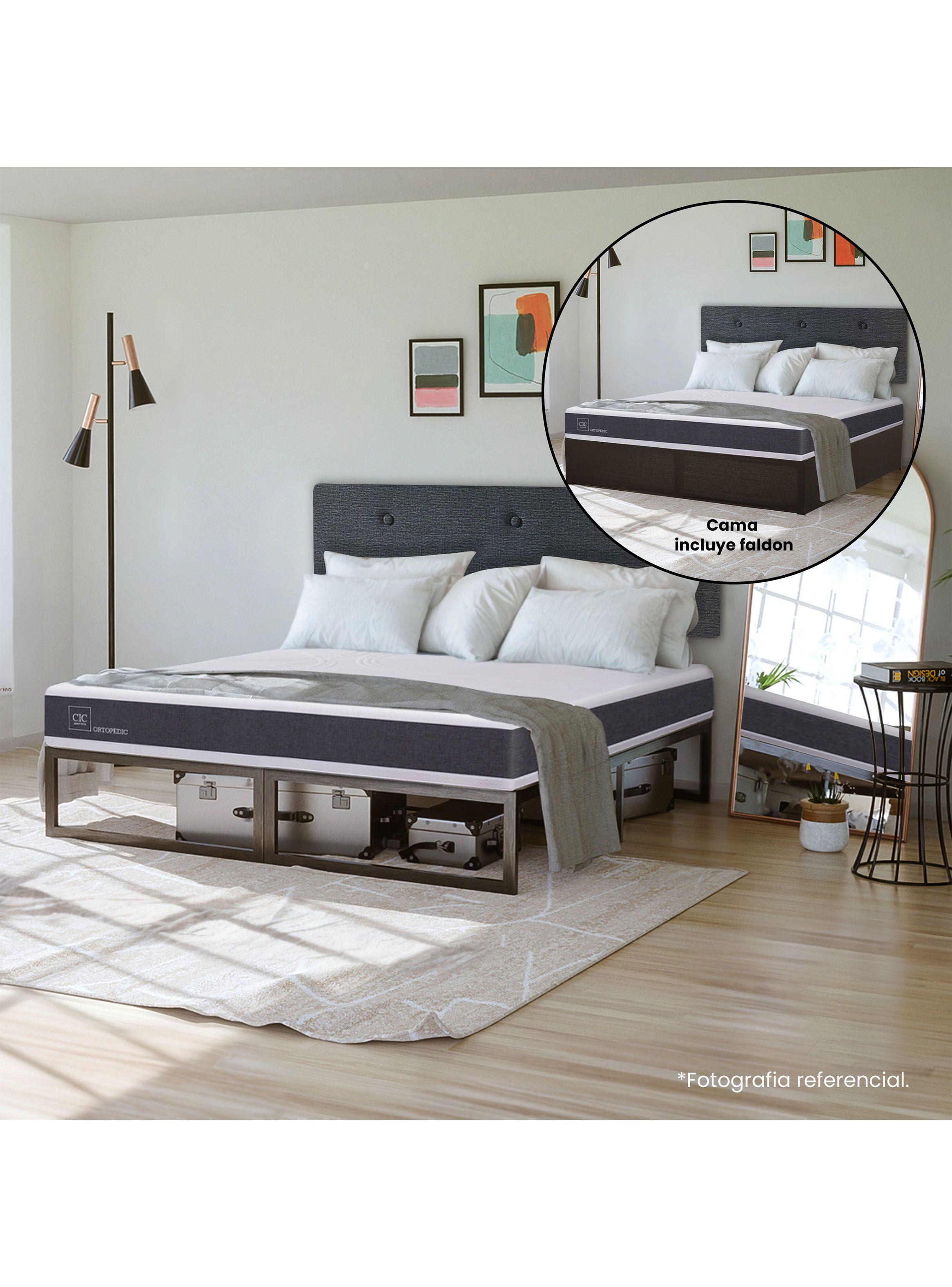 Cama Europea Iron Smart Ortopedic 2 Plazas + Faldón-5