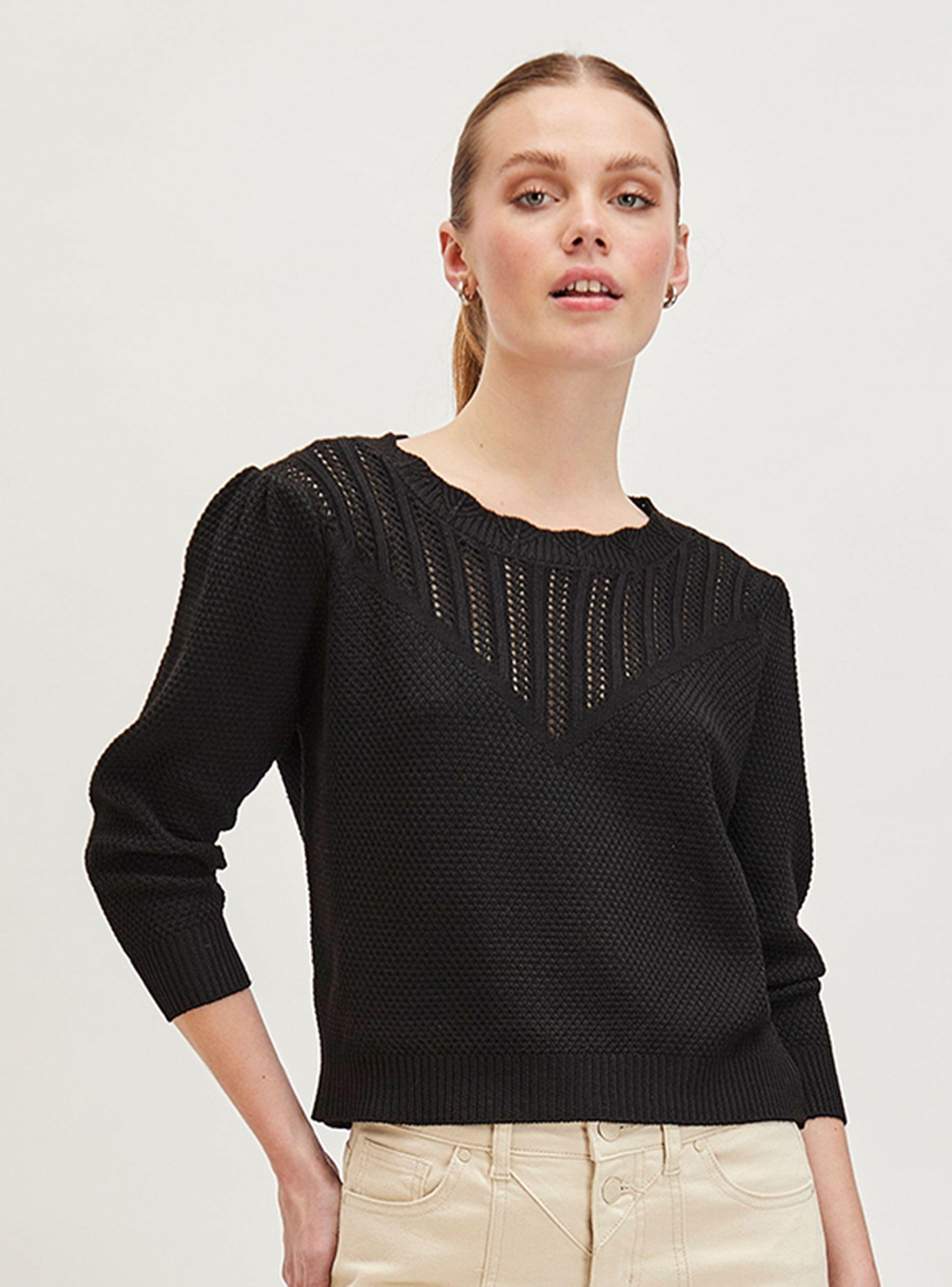 Sweater Liso Regular Manga Tres Cuartos-0