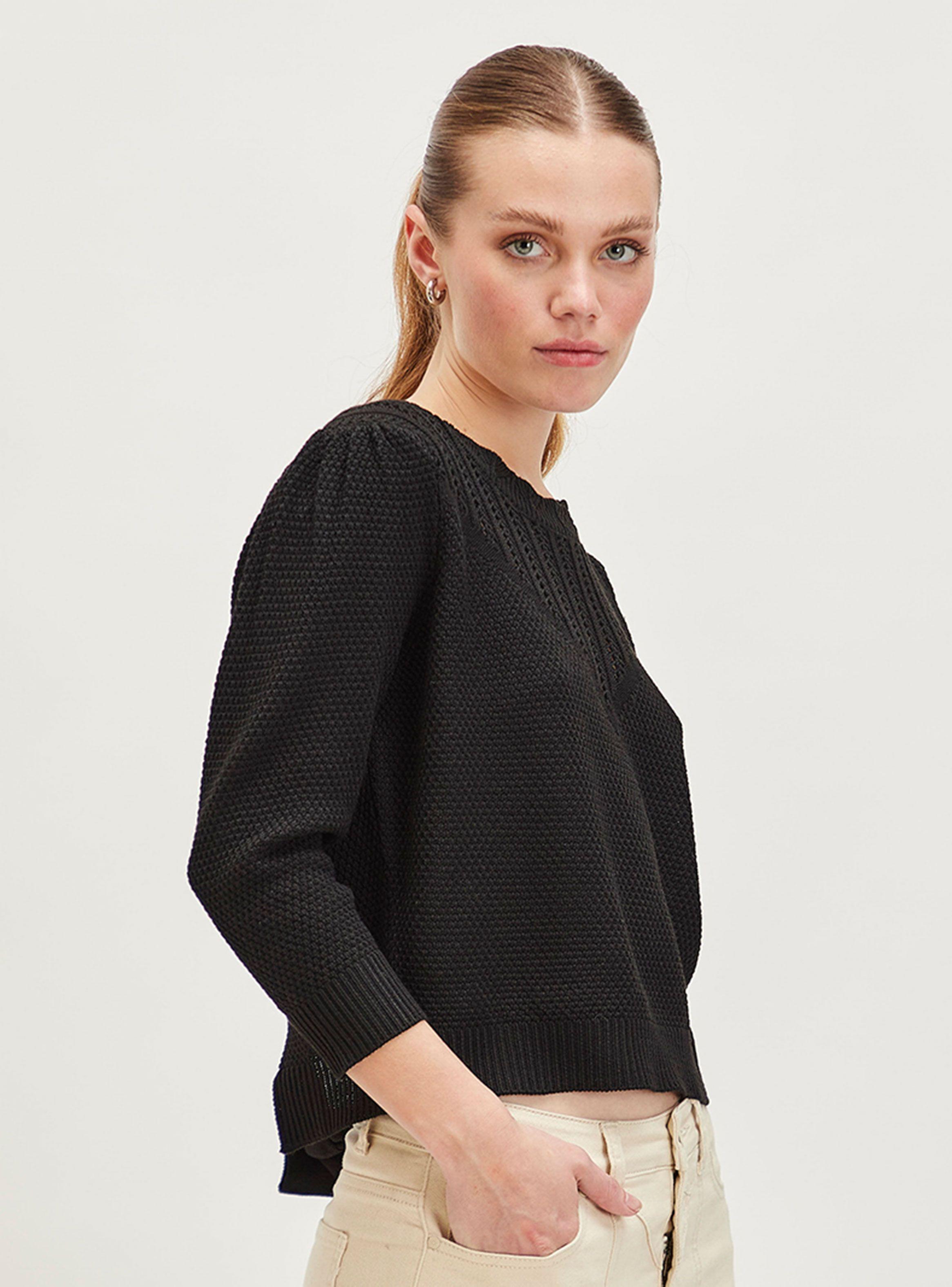 Sweater Liso Regular Manga Tres Cuartos-2