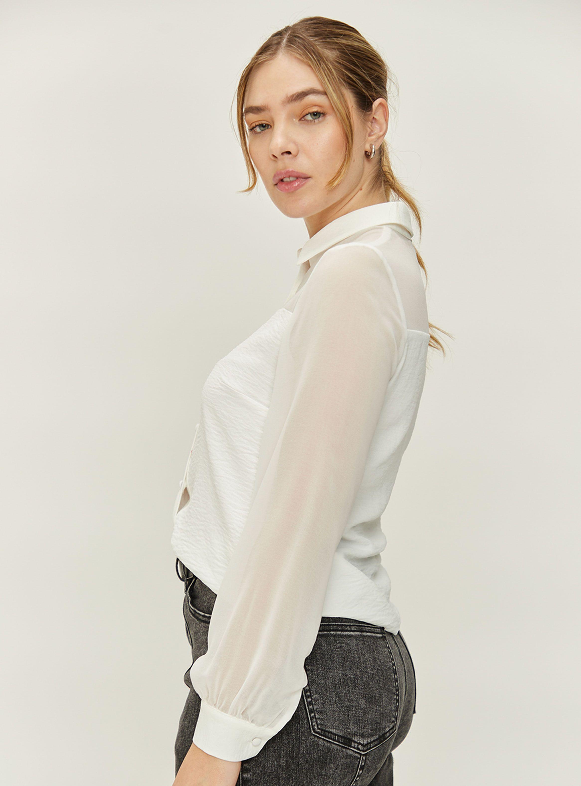 Blusa Lisa Regular con Transparencia-1