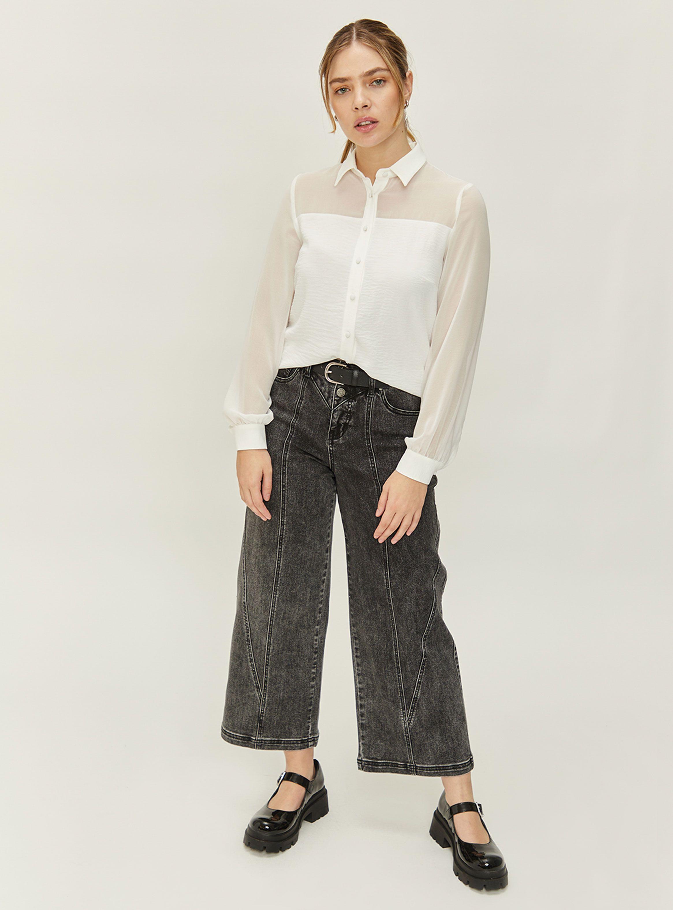 Blusa Lisa Regular con Transparencia-3