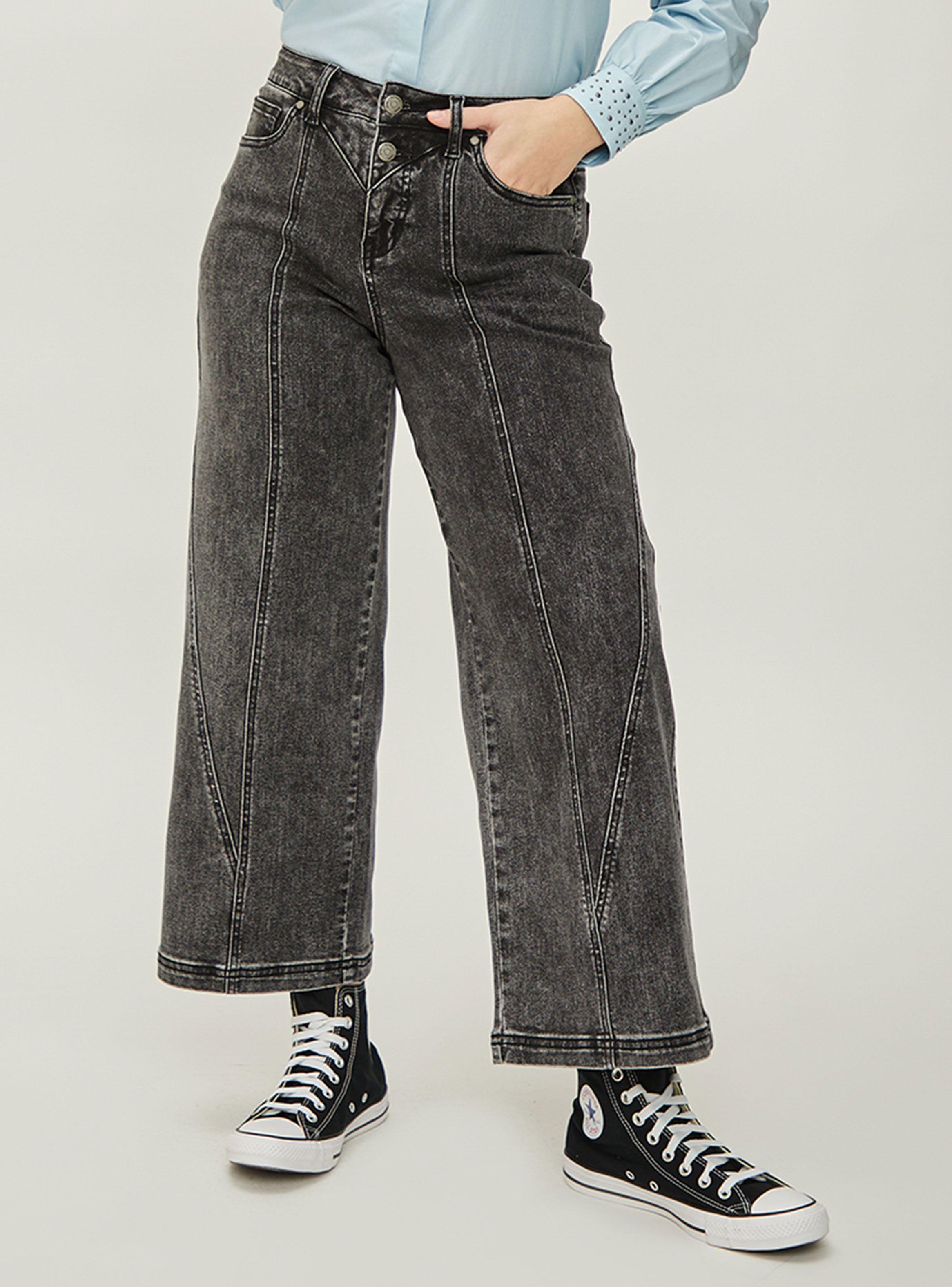 Jeans Liso Palazzo Tiro Alto-0