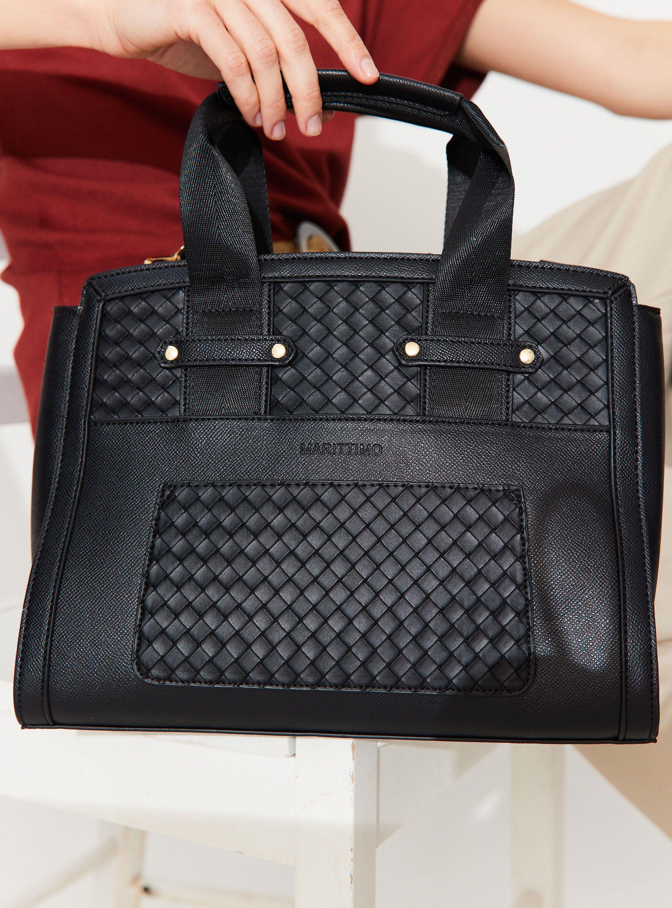Cartera con Mezcla de Texturas y Asa Textil-1
